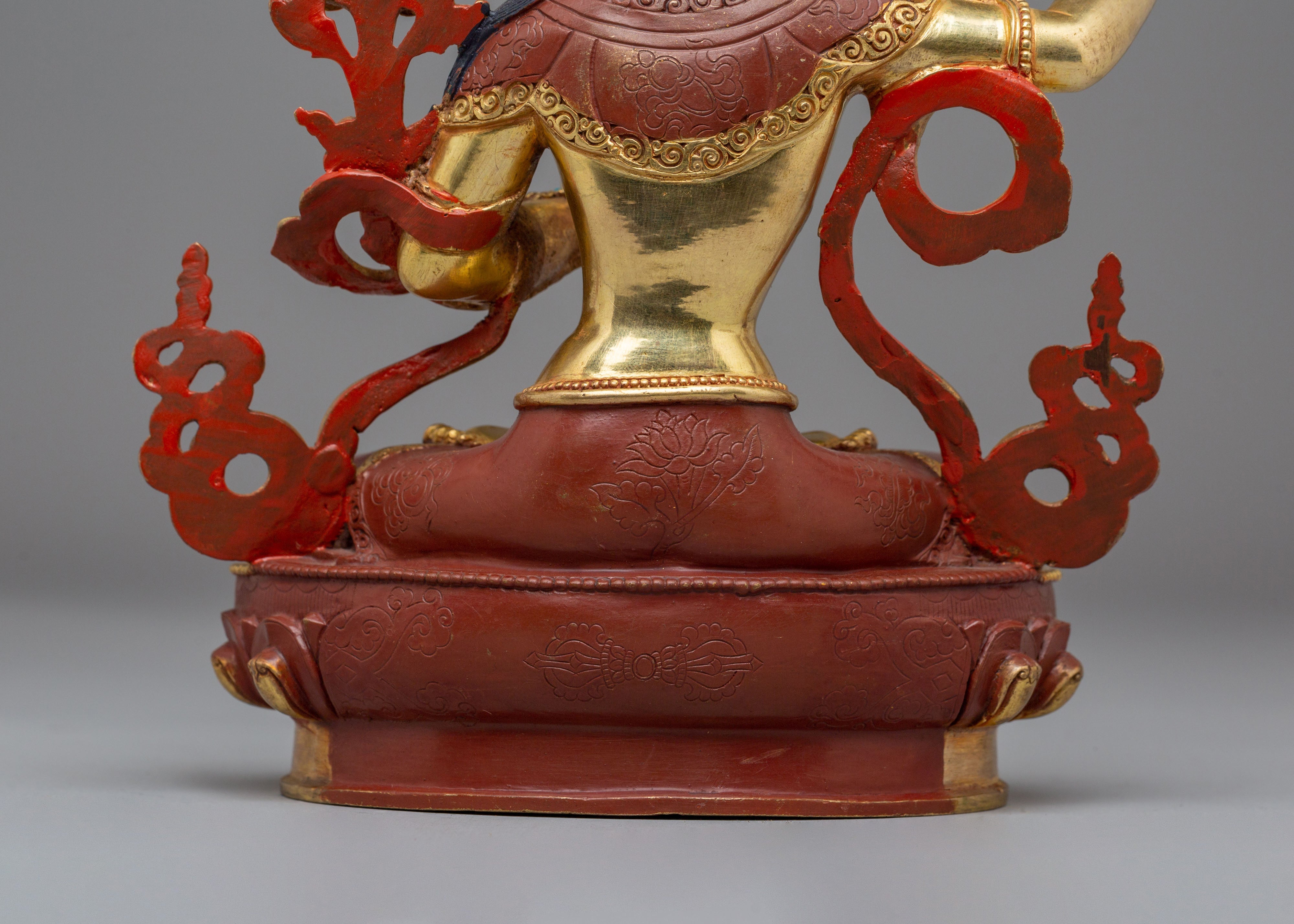 Handcrafted Tibetan Manjushri Bodhisattva Figurine for Decor