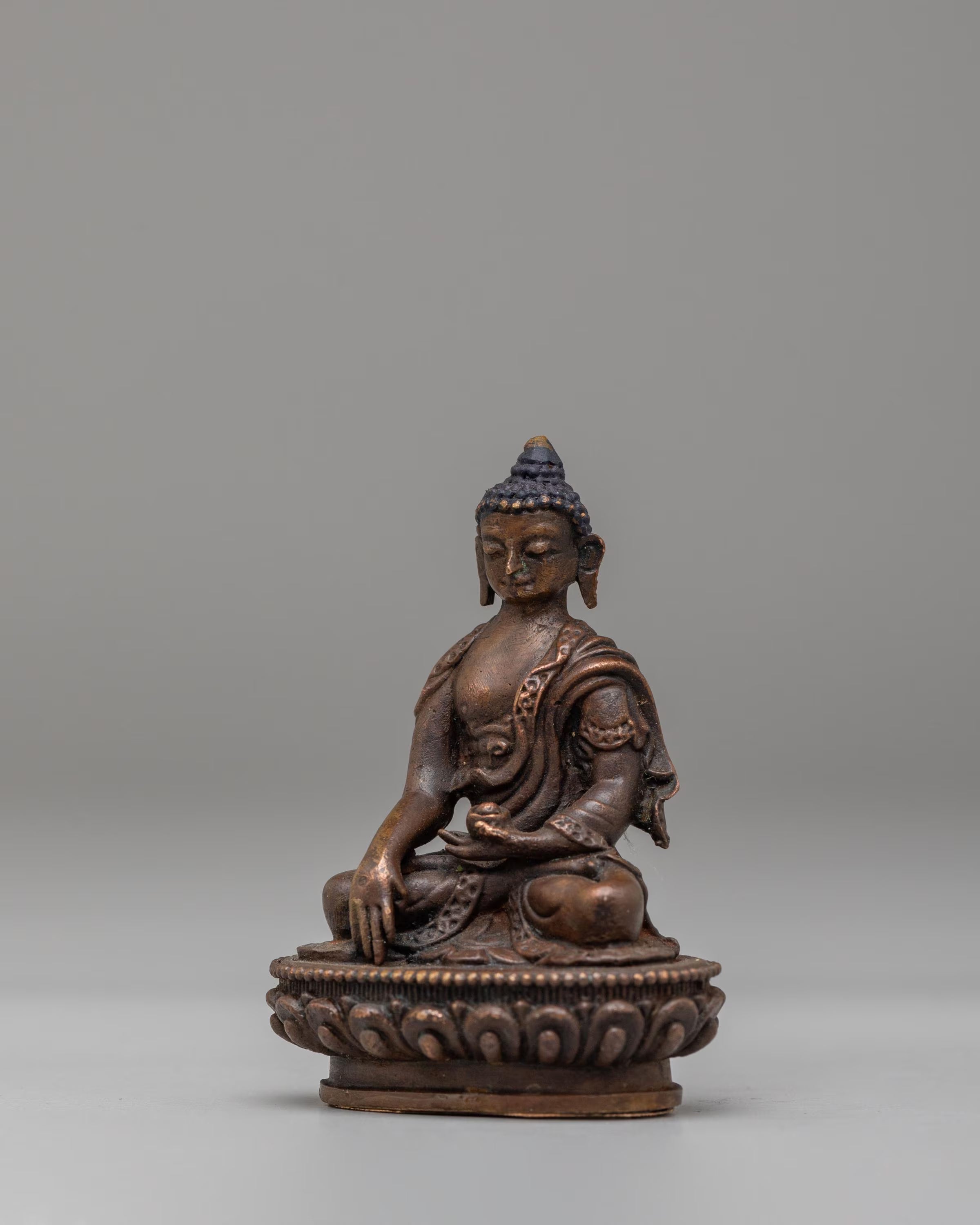 Scared Shakyamuni Buddha Altar Statue | Oxidized Copper Shakyamuni Buddha
