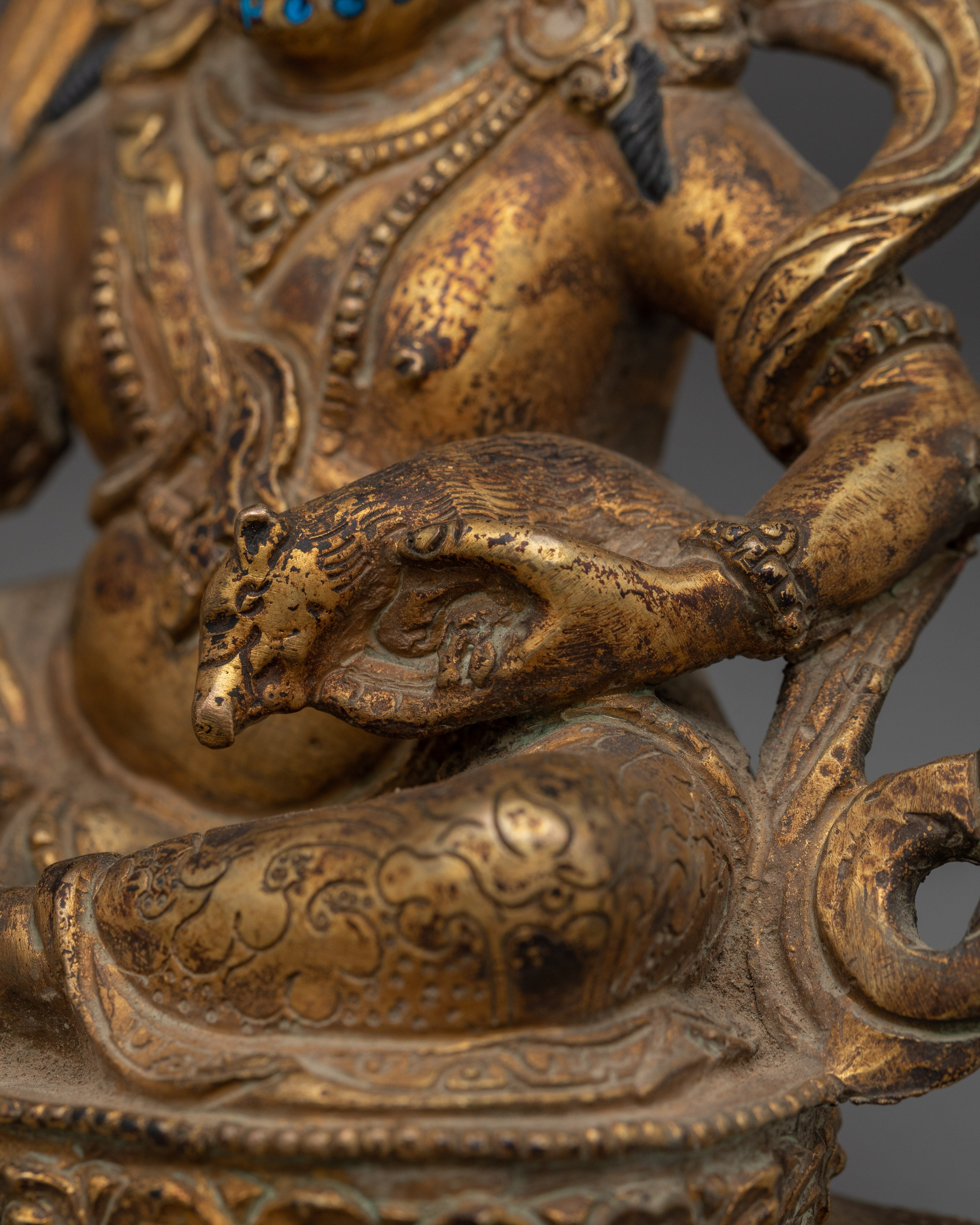 Handmade Copper Statue of Dzambhala | Statue for Altar