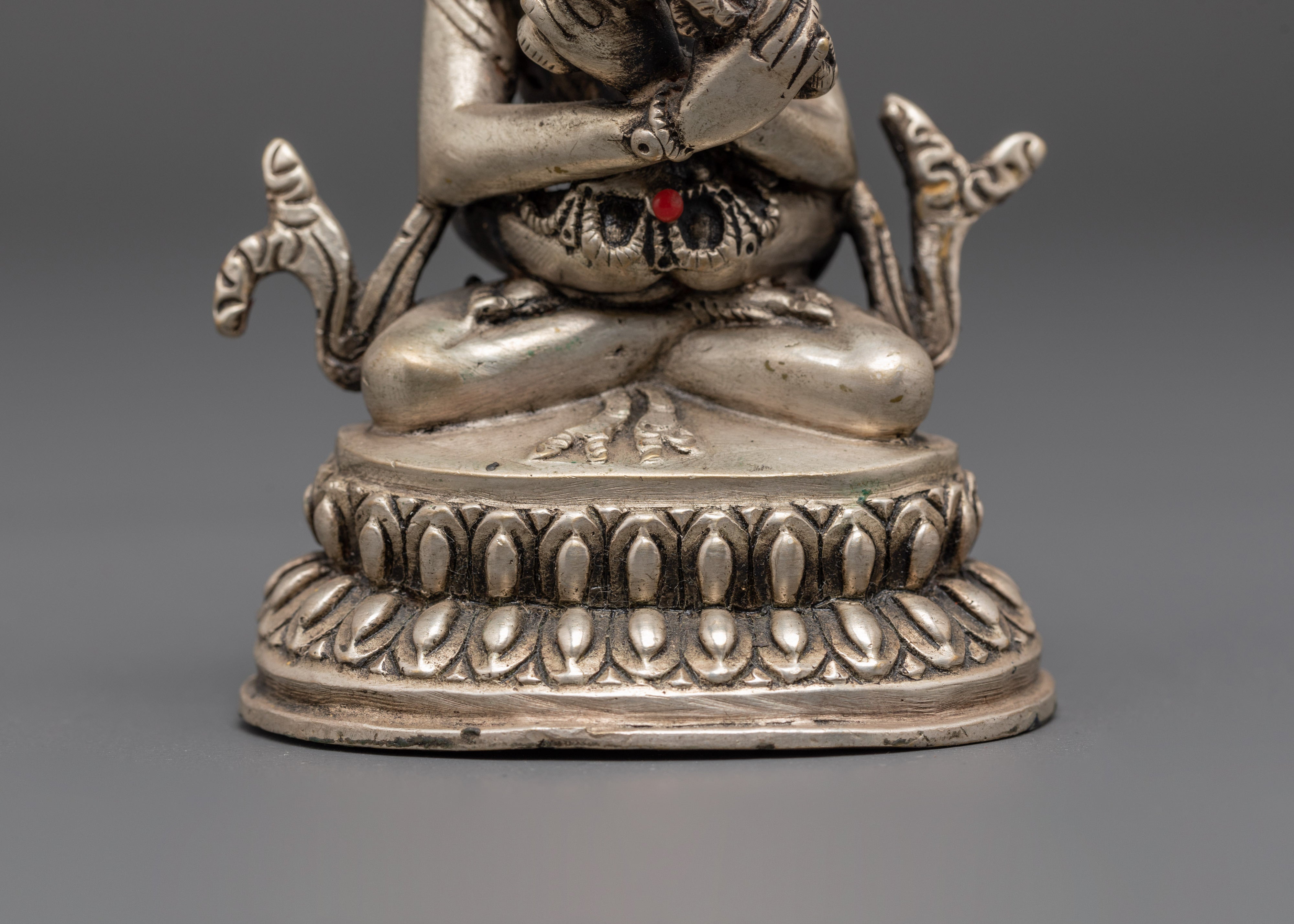 Silver Plated Vajradhara with Consort Statue | The Embodiment of Ultimate Union