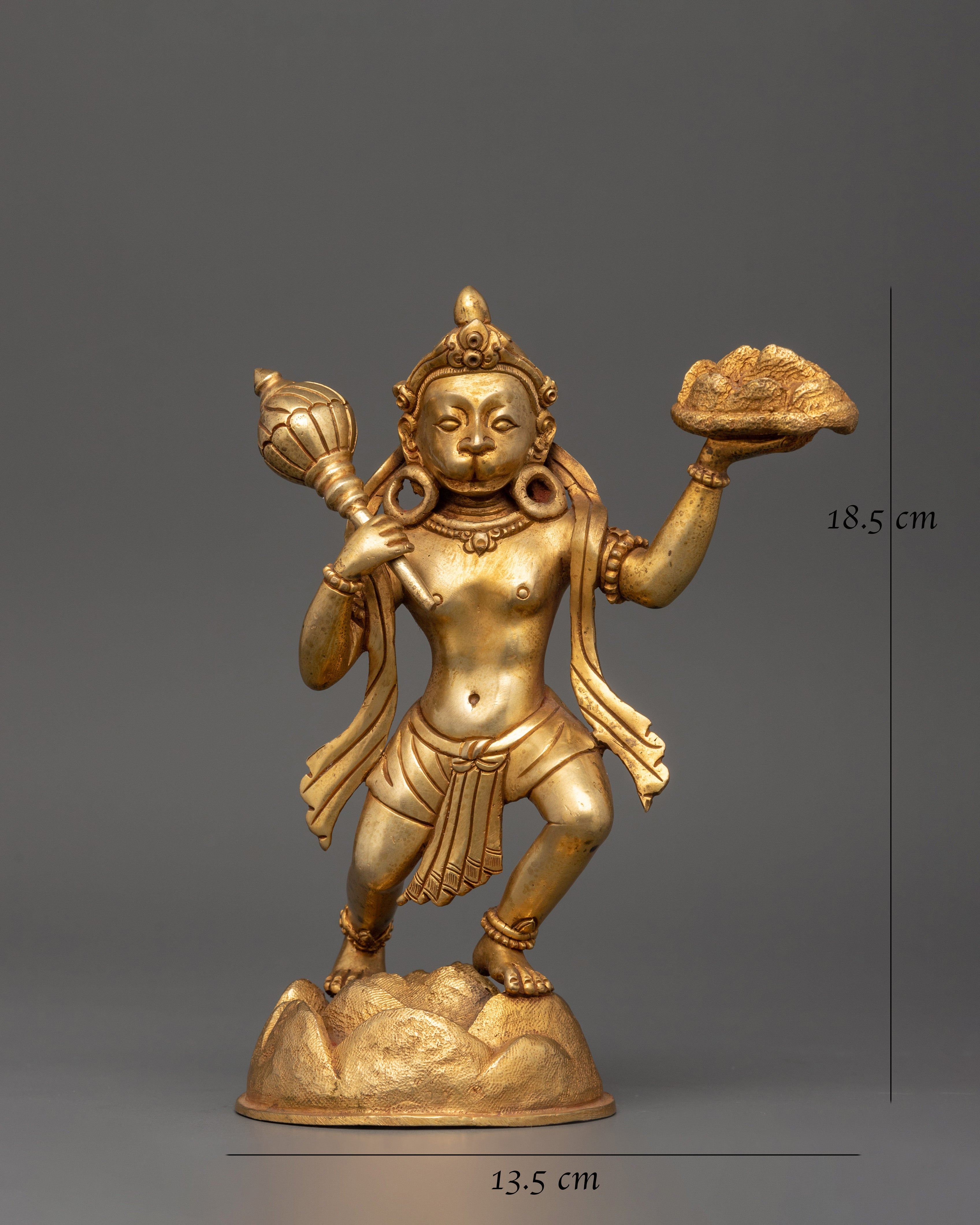 Gold Plated Hanuman Statue | Home Temple Decor