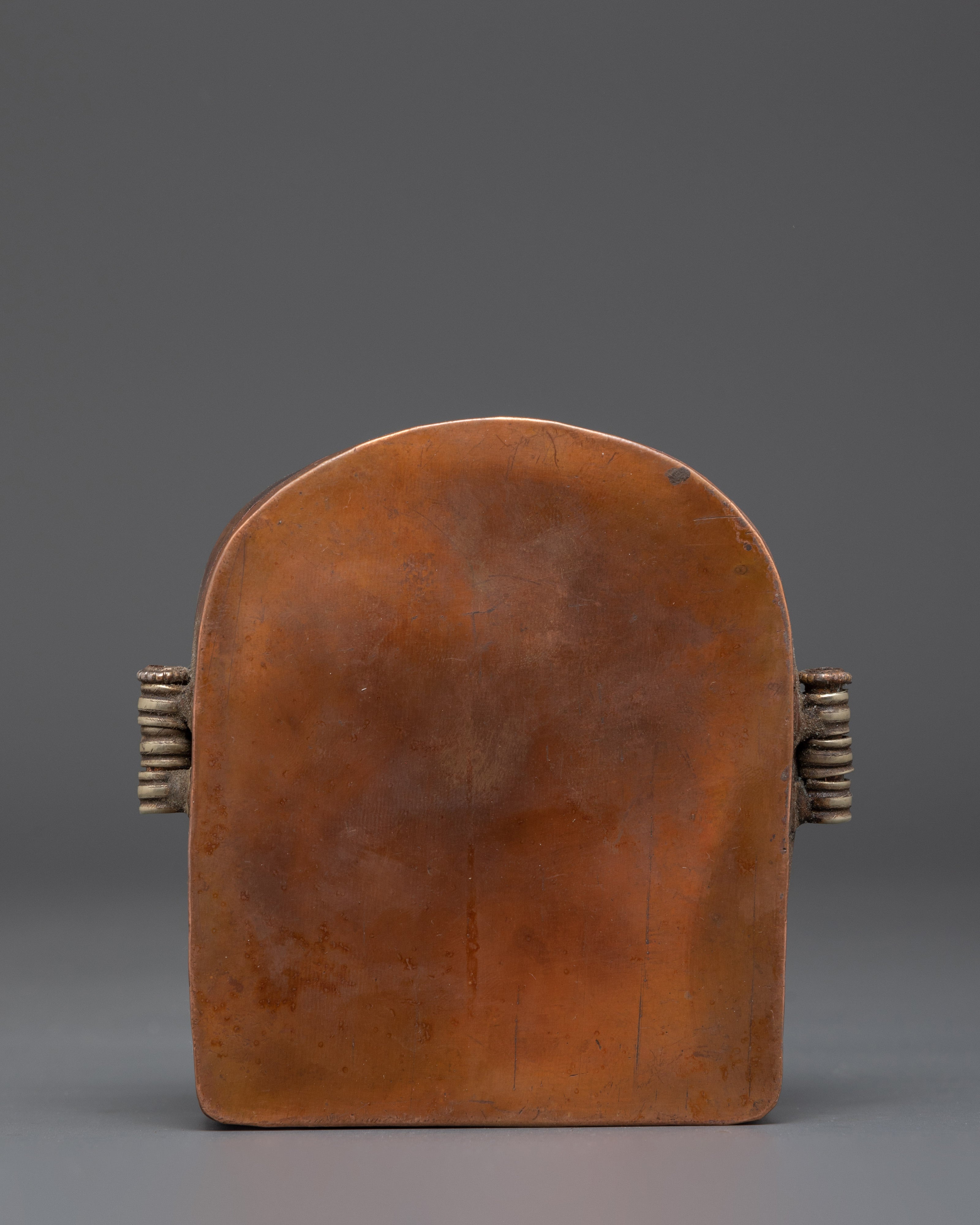 Handmade Himalayan Ghau Prayer Container | Tibetan Silver Copper Ghau Box