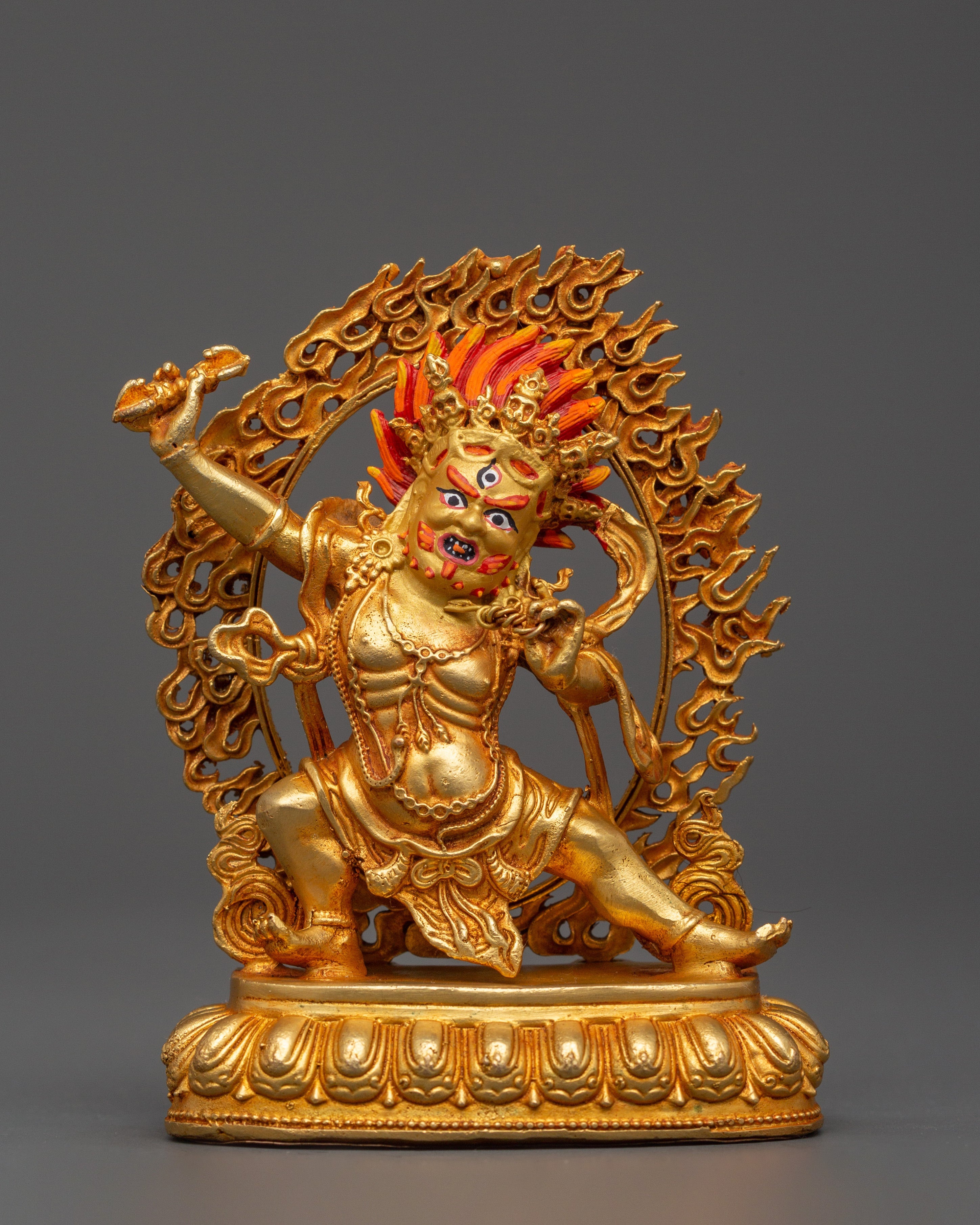 Gold Plated Vajrapani Statue in Copper 