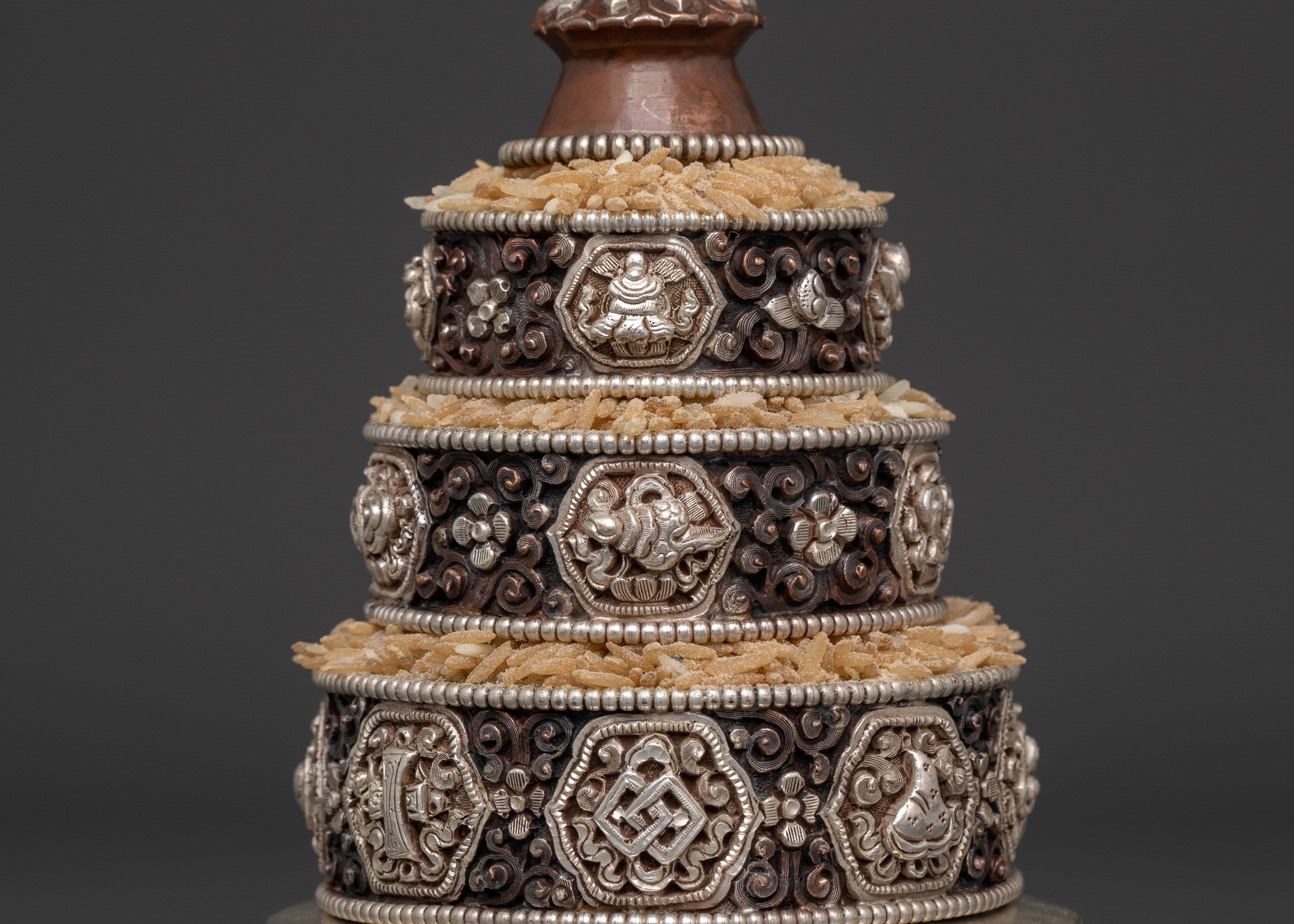 Mandala Set for Spiritual Practice | Oxidized Copper & Silver Plated