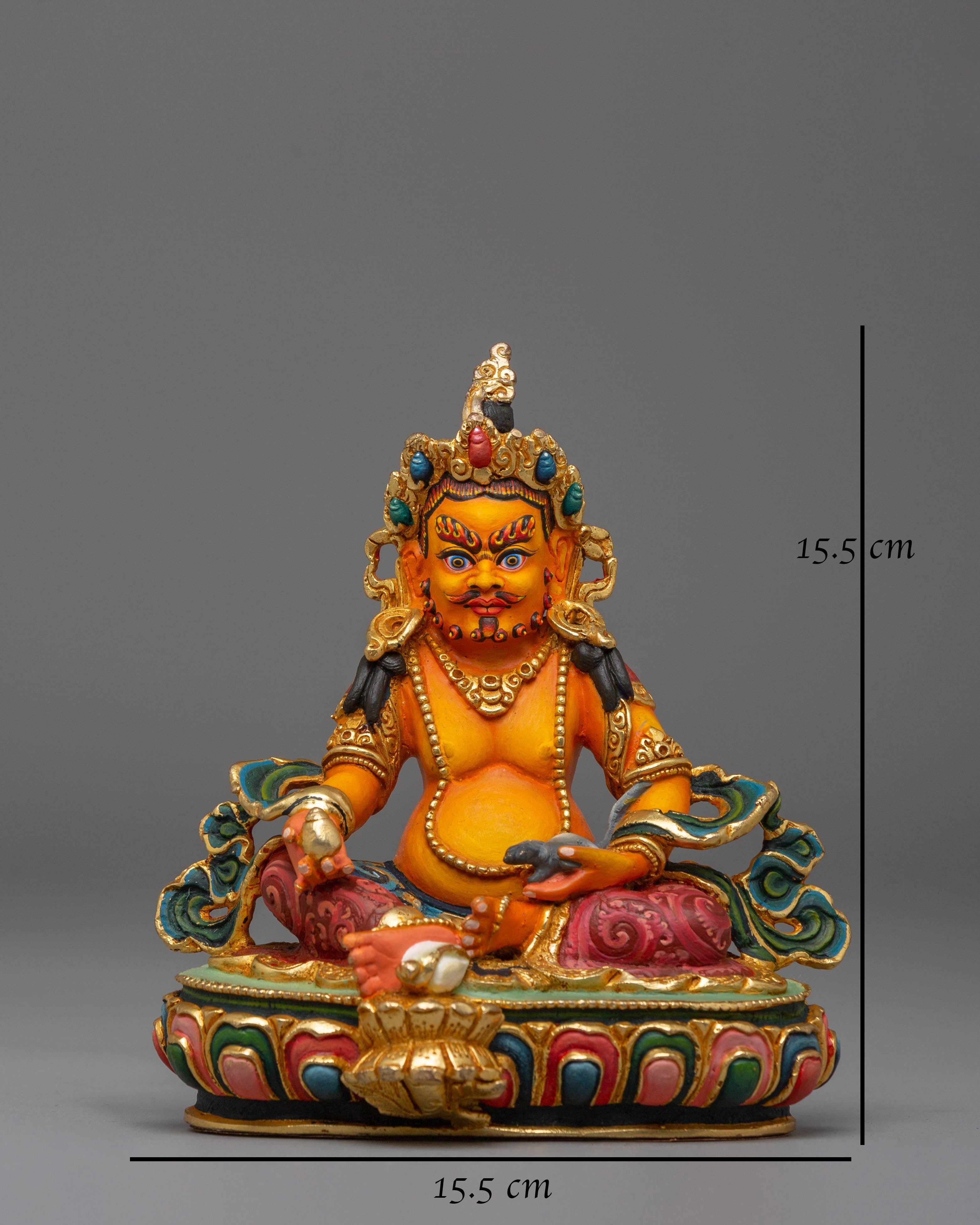 Handcrafted Copper Statue of Dzambhala for Altar and Decor