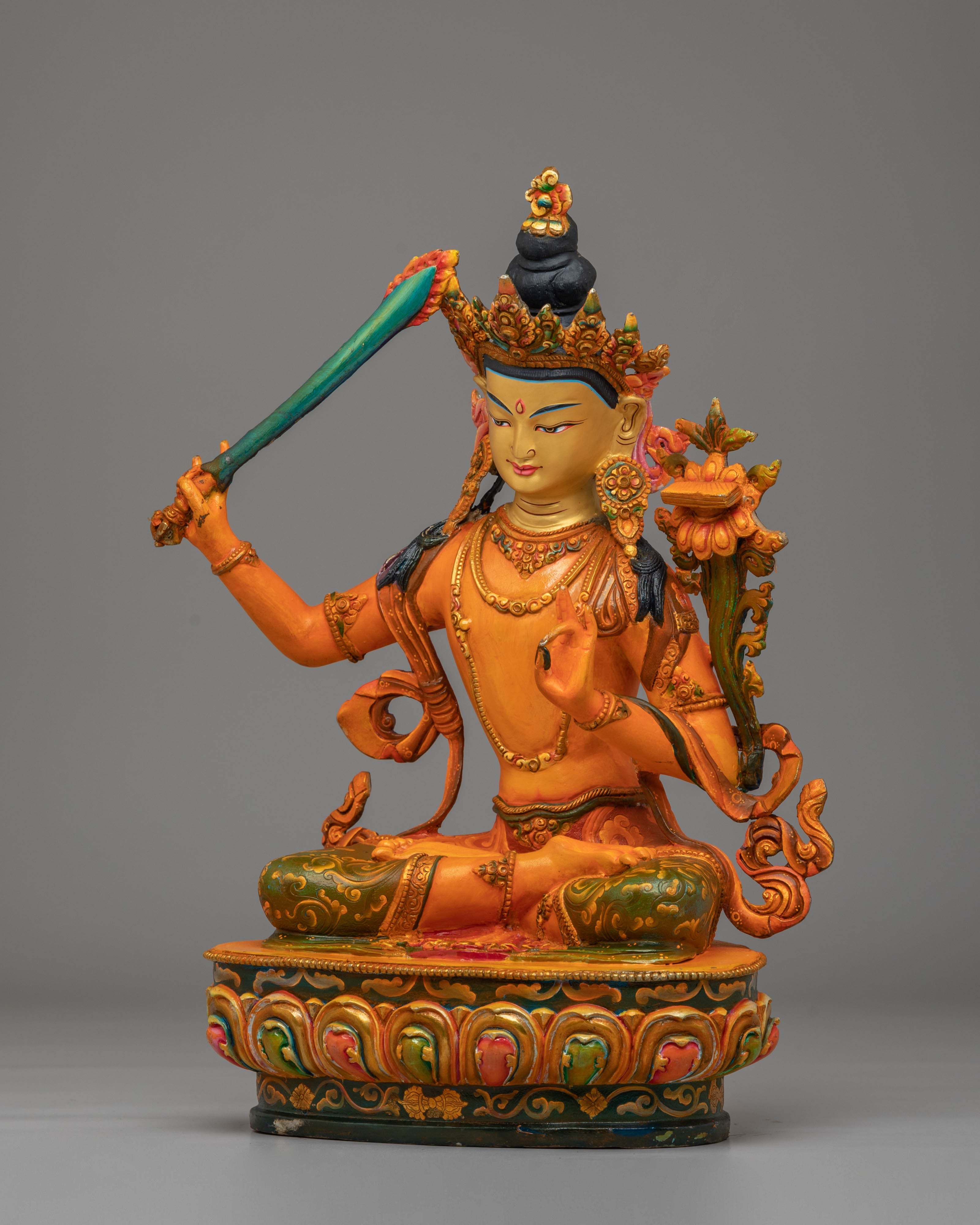 Manjushri Statue with Flaming Sword | Bodhisattva of Wisdom and Knowledge