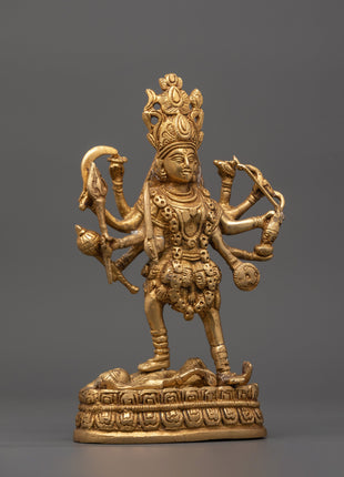 Handcrafted Brass Mahakali Statue | Tantric Deity Idol for Transformation