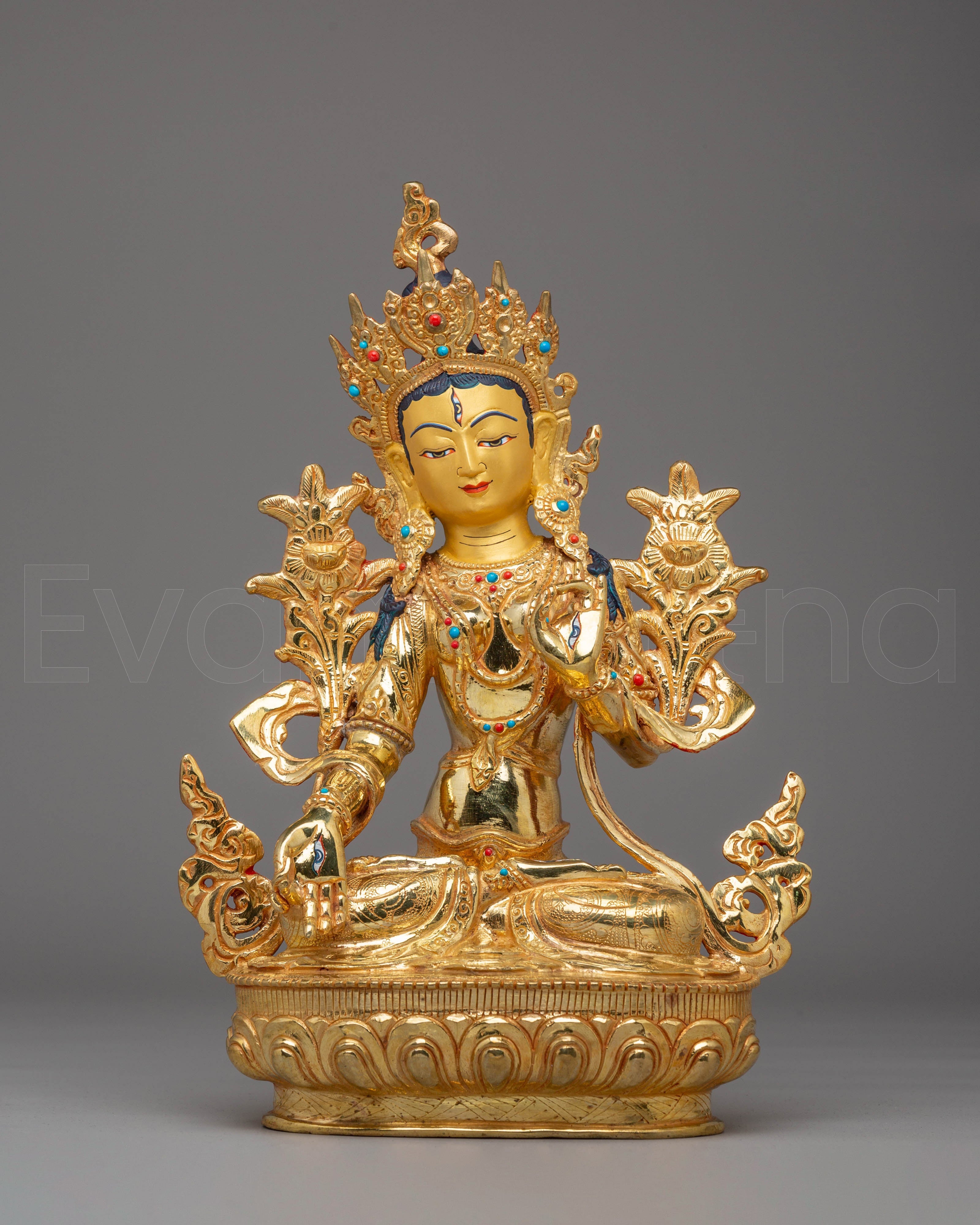 Handcrafted White Tara Copper Statue