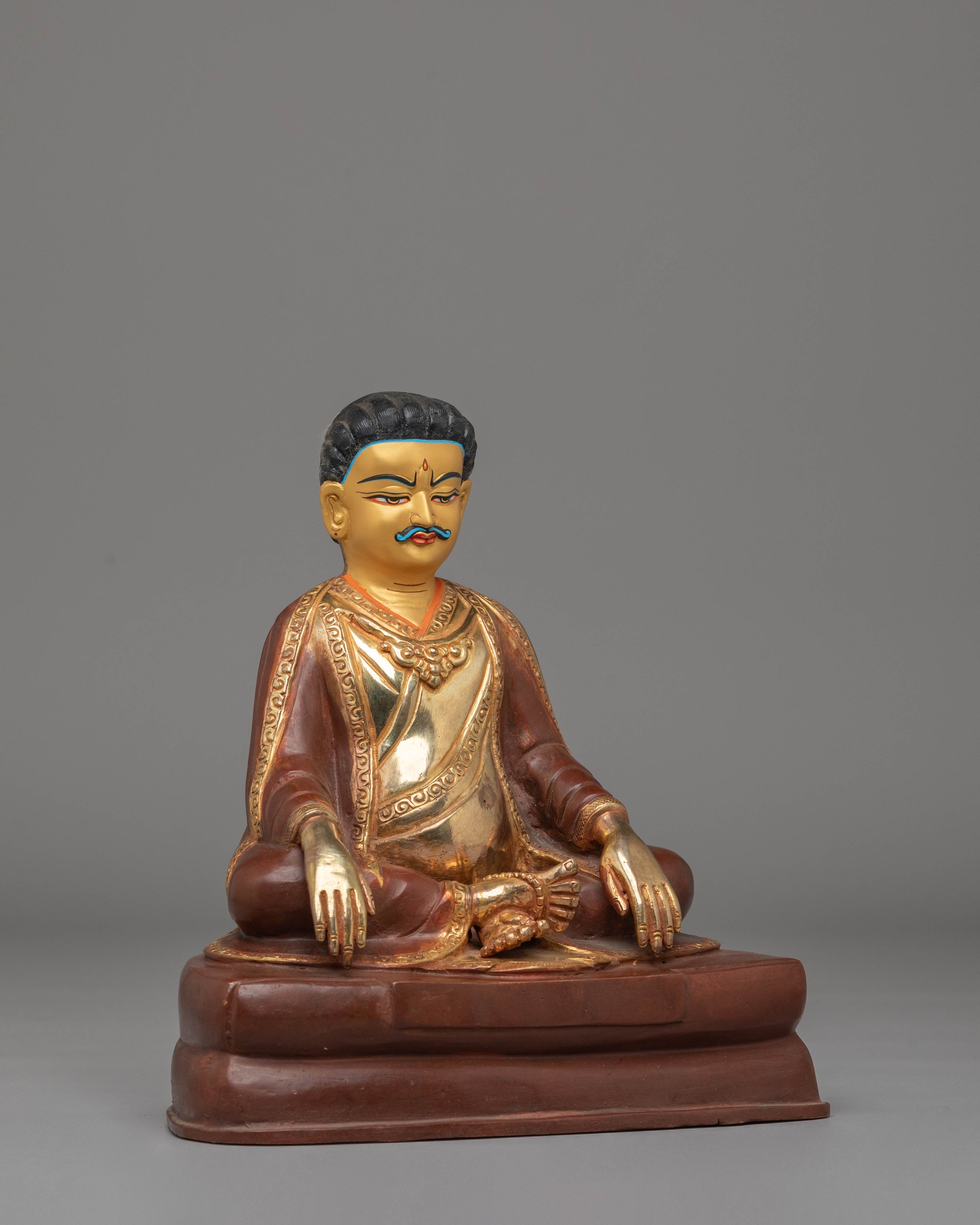 Handcrafted Gampopa Buddhist Statue | 24K Gold Plated Copper Master