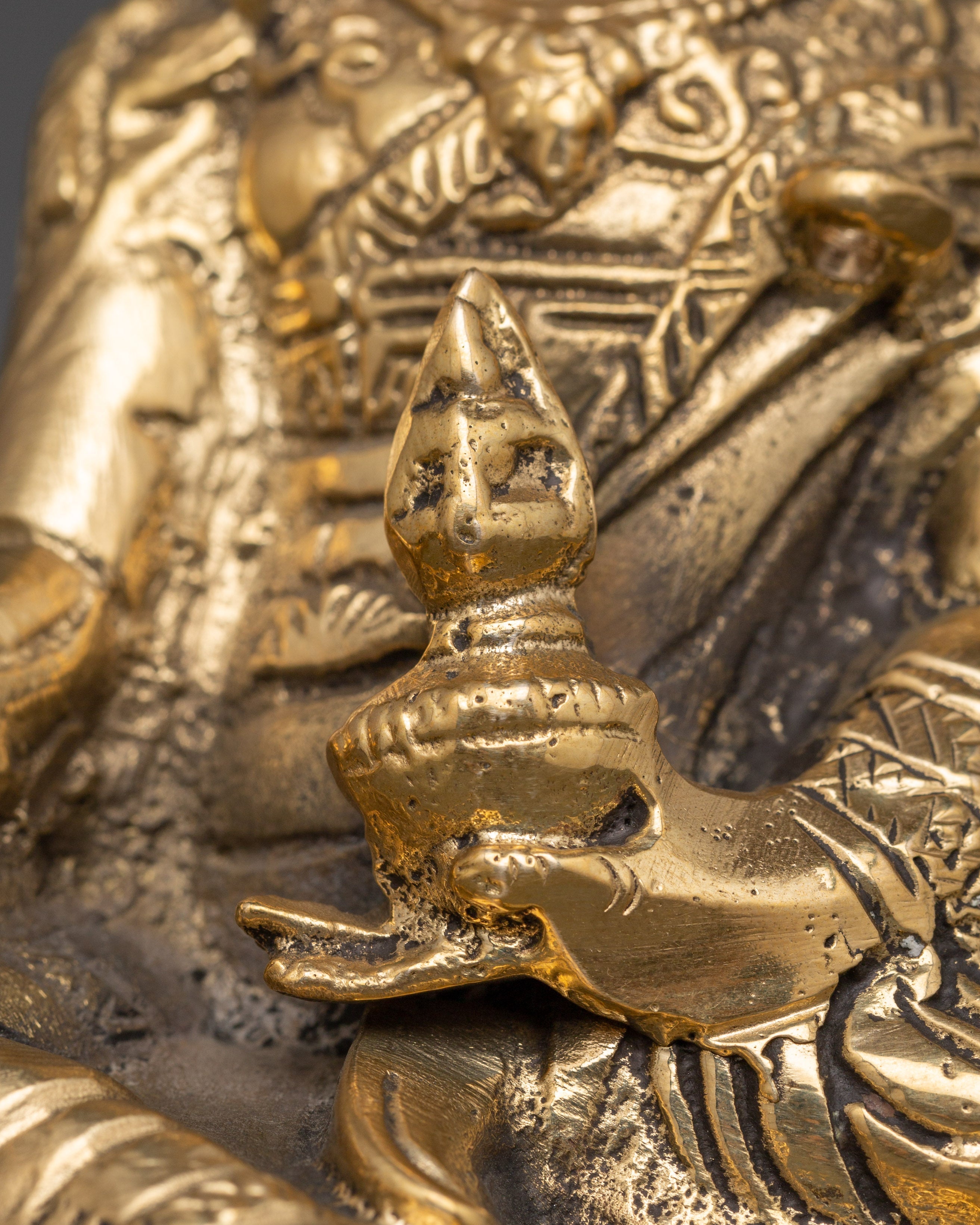 Brass Guru Rinpoche Statue | The Lotus-Born Master of Tibetan Buddhism