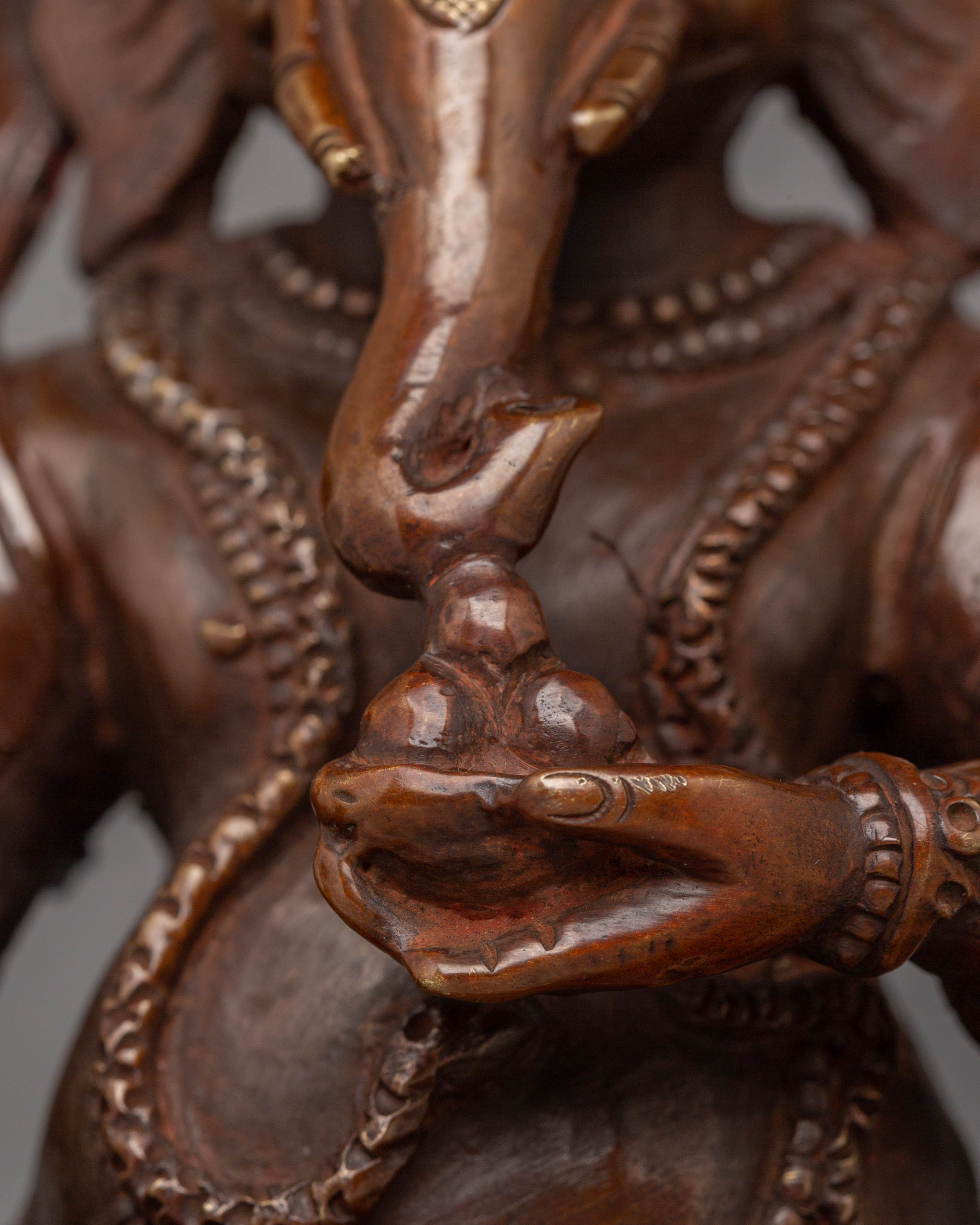 Statue of Hindu Lord Ganesha | Sacred Copper & Acrylic Ganesha Sculpture