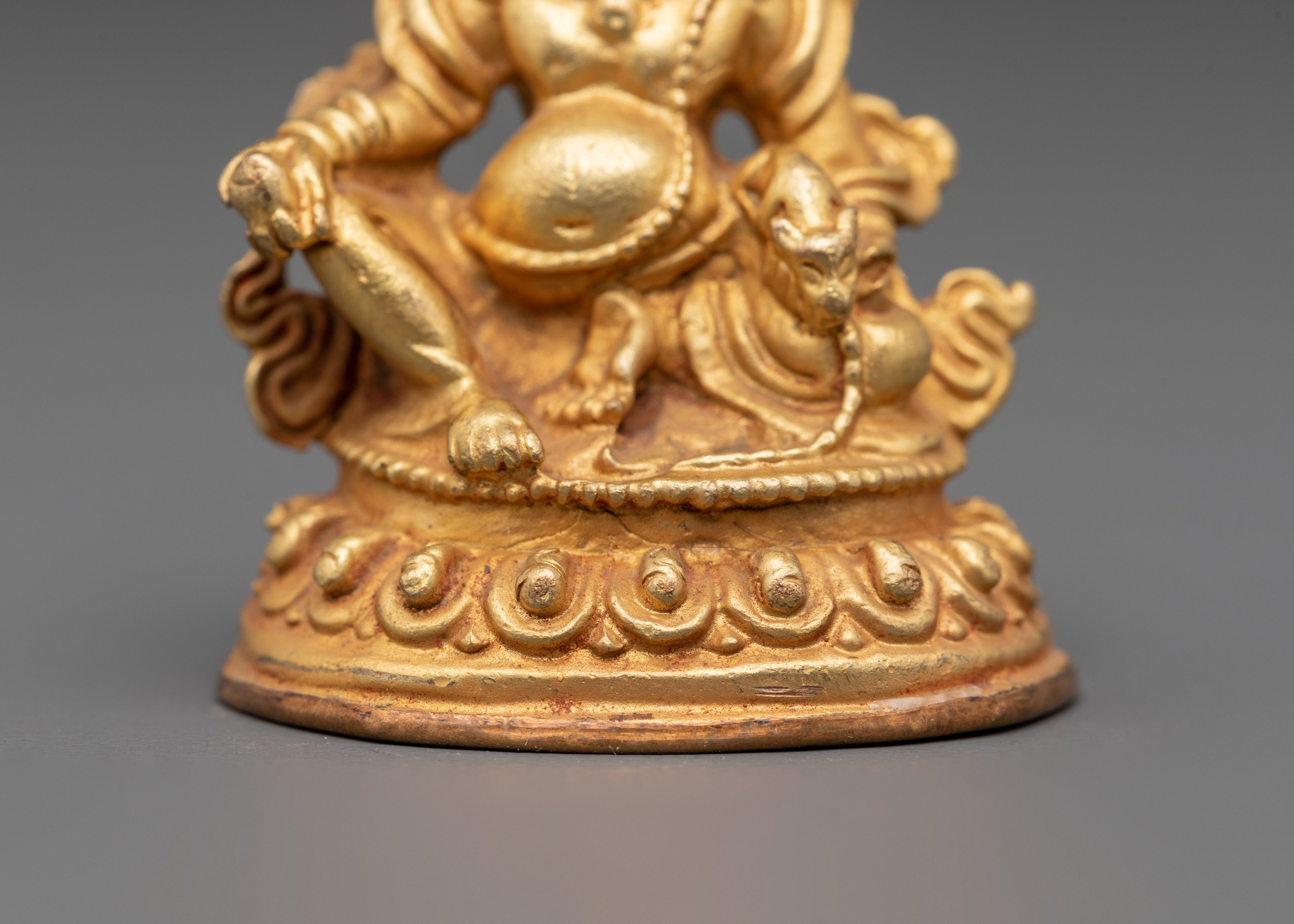 Gold Plated Dzambhala Statue | Tibetan Shrine Decor