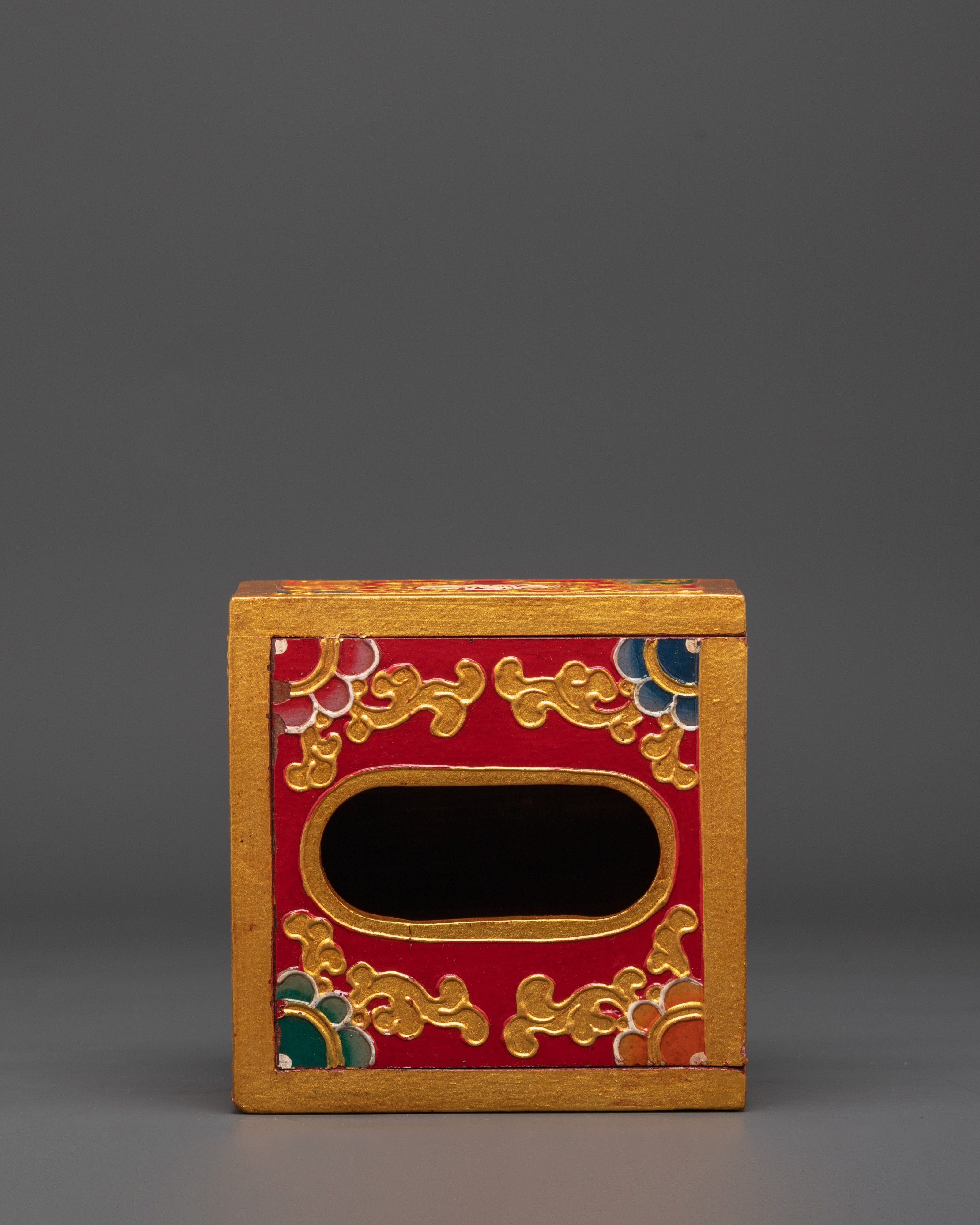 Hand Painted Tibetan Tissue Holder | Wooden Box Home Décor