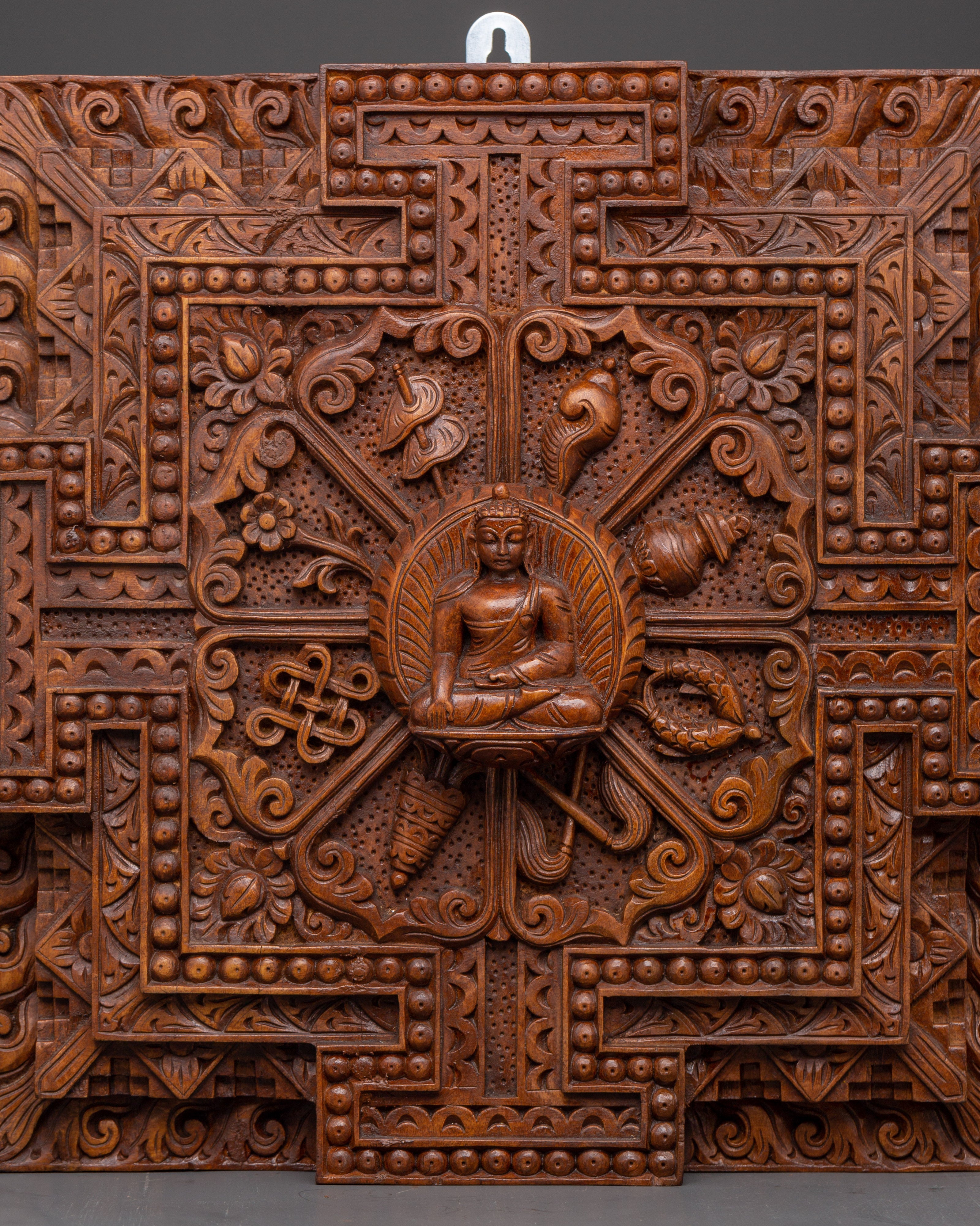 Shakyamuni Buddha Wall Hanging Decor | Hand-Carved Wooden Buddha Art