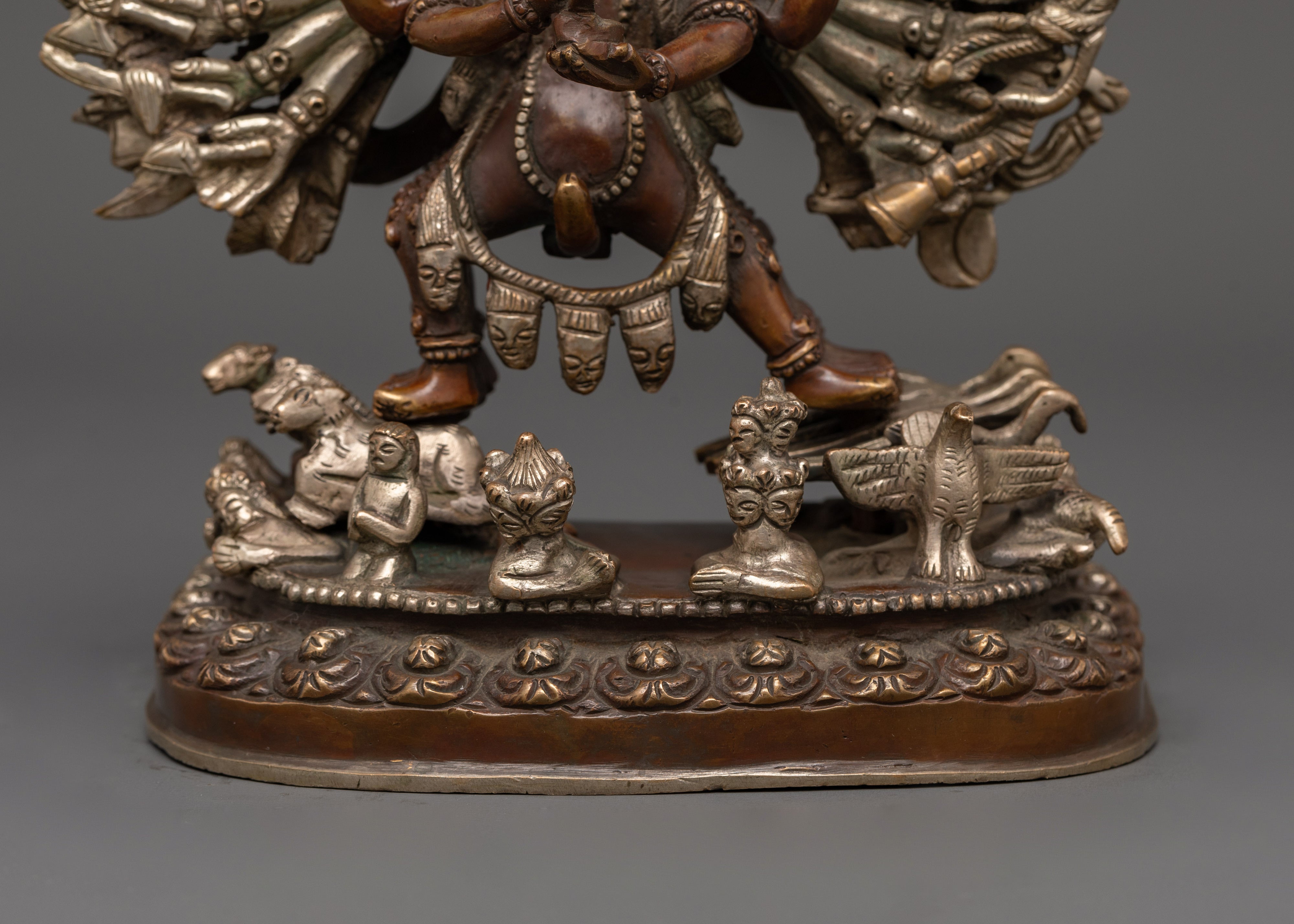 Silver-Plated Yamantaka Statue | Wrathful Buddhist Deity for Protection & Transformation
