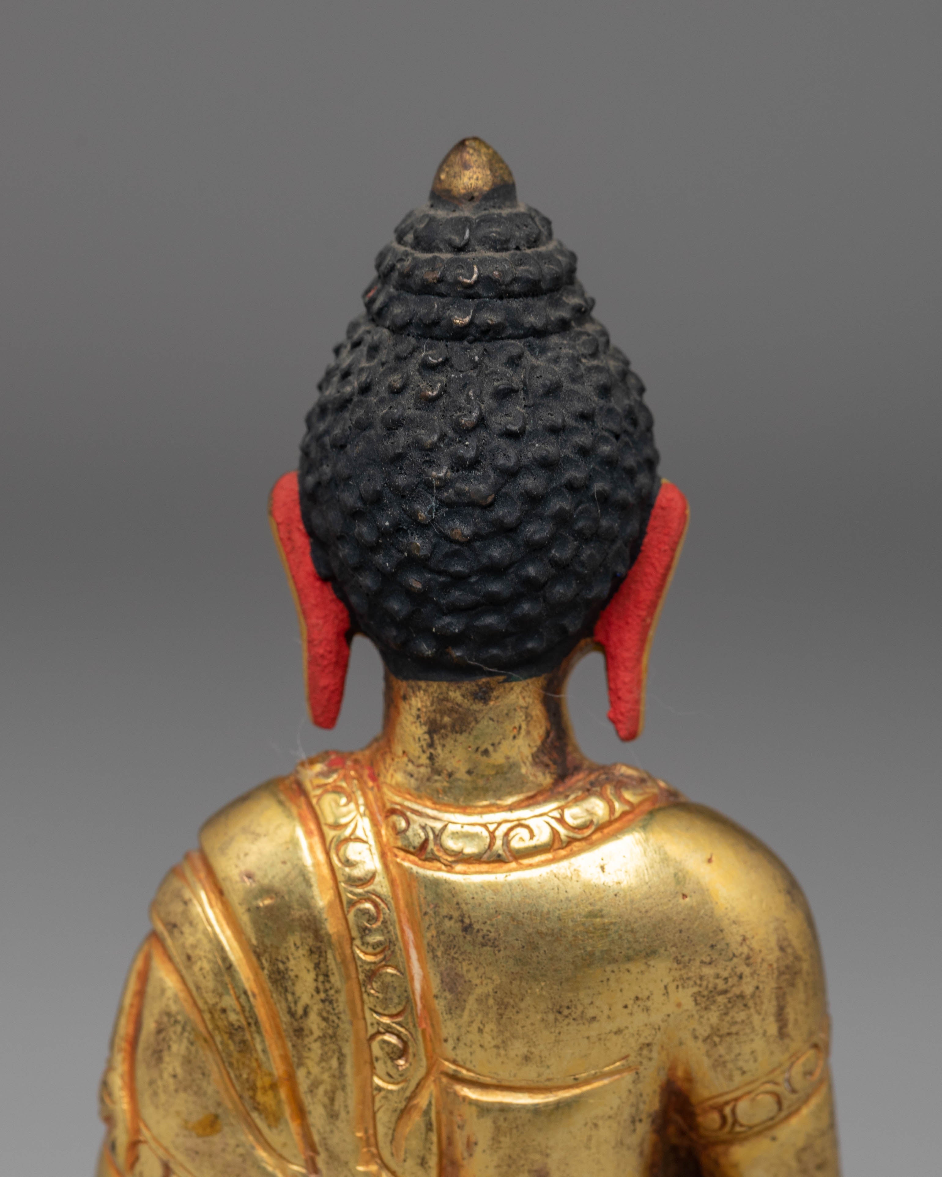 Statue of Buddha Ratnasambhava | Gold Plated Copper Buddha for Spiritual Decor