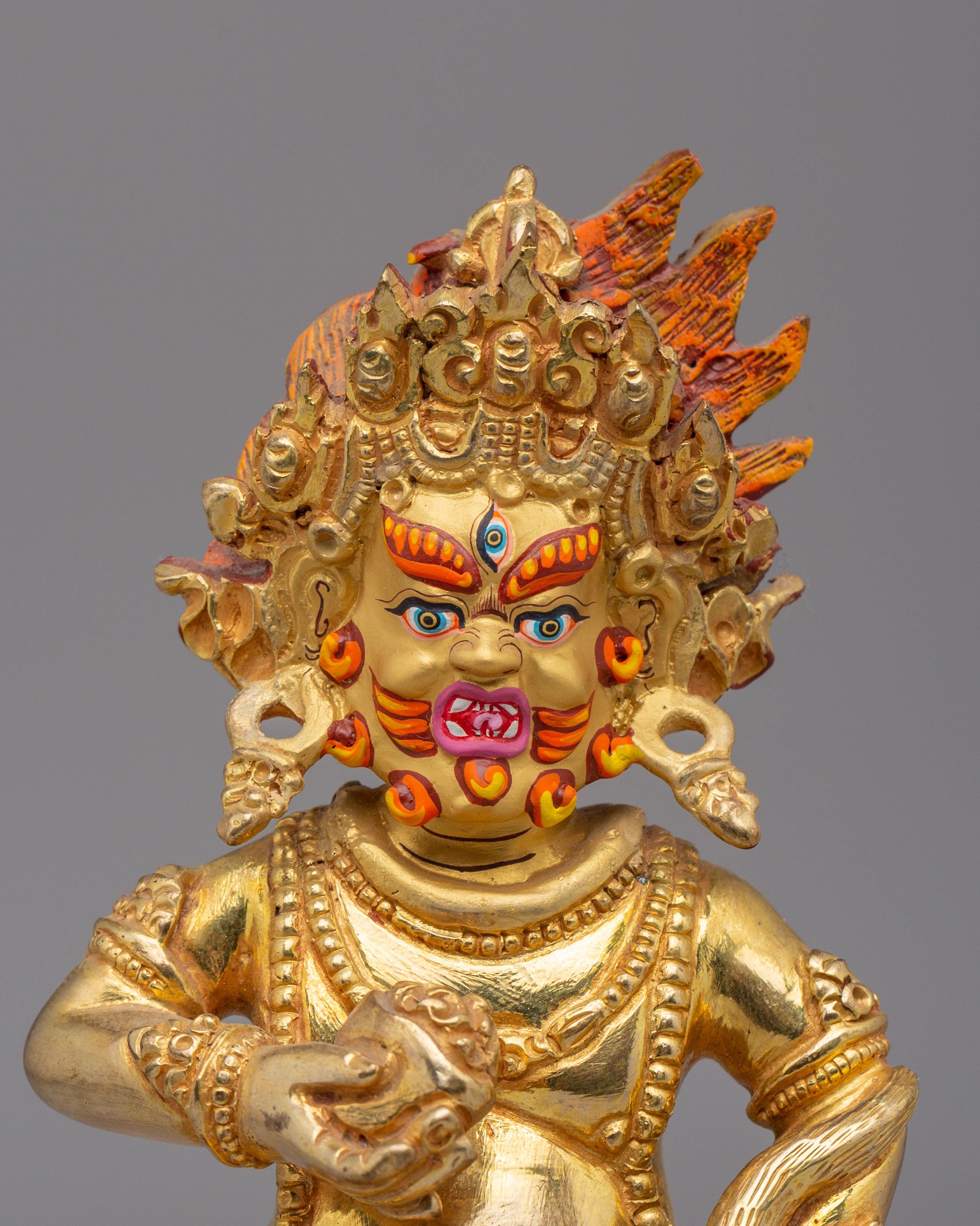 Wealth Protector Black Dzambhala Sculpture | Tibetan Buddhist Artwork for Prosperity