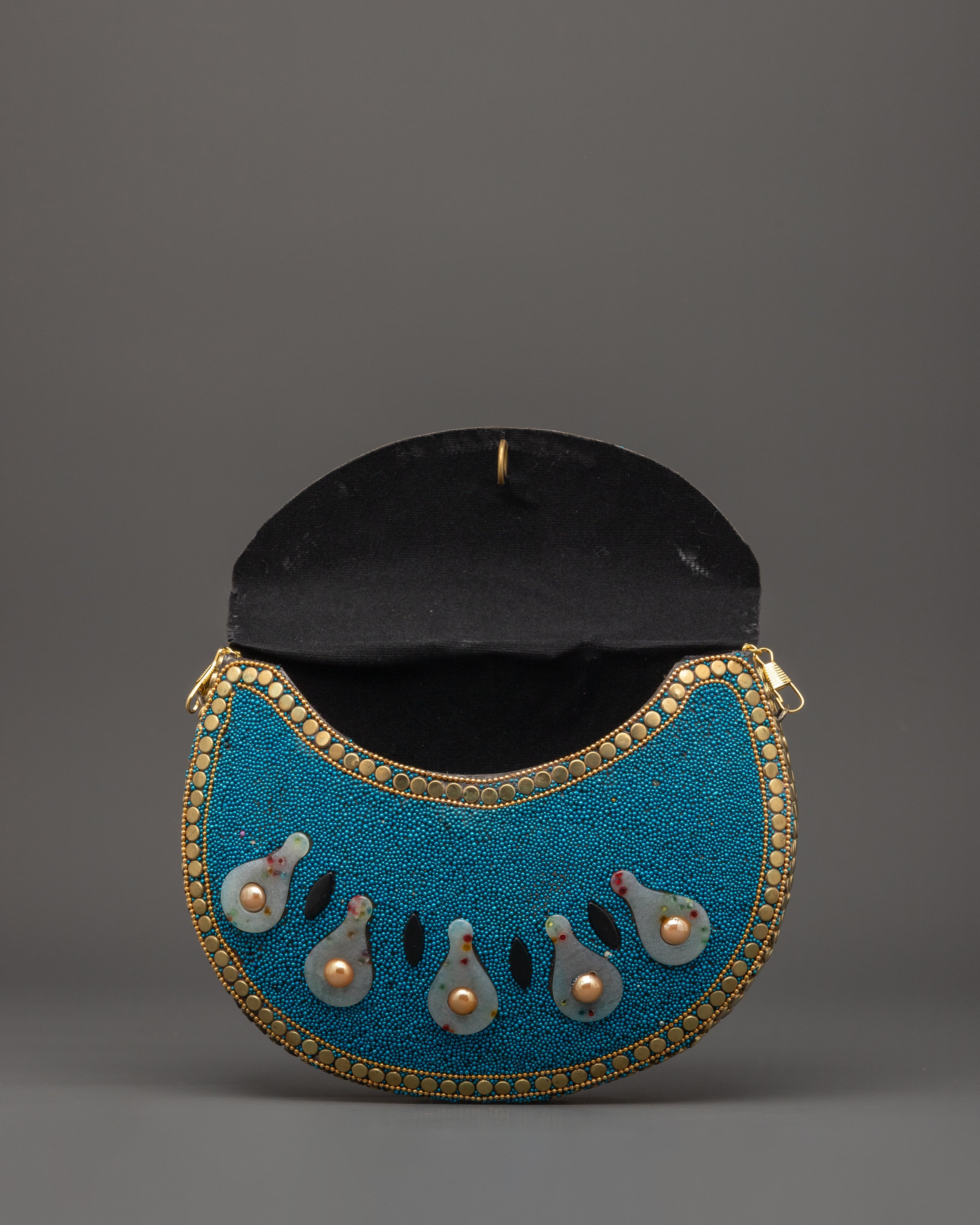 Handcrafted Beaded Side Bag | Clutch with Pearls