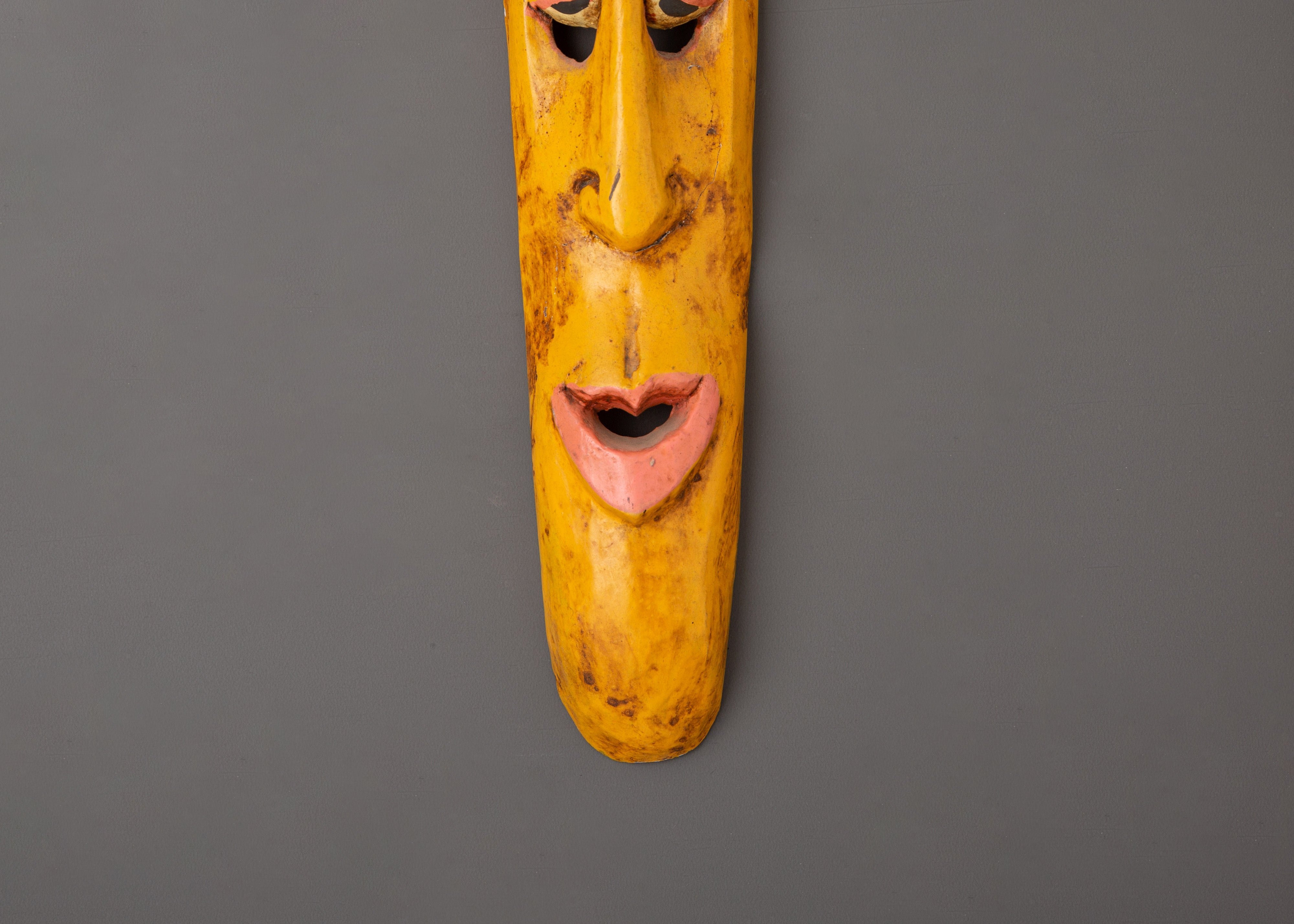 Hand-Painted Wooden Wall Mask | Wood & Acrylic Home Accent
