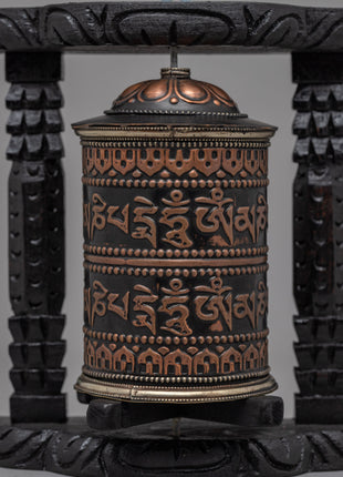 Elegant Traditional Buddhist Prayer Wheel | Sacred Tool for Meditation and Daily Prayers