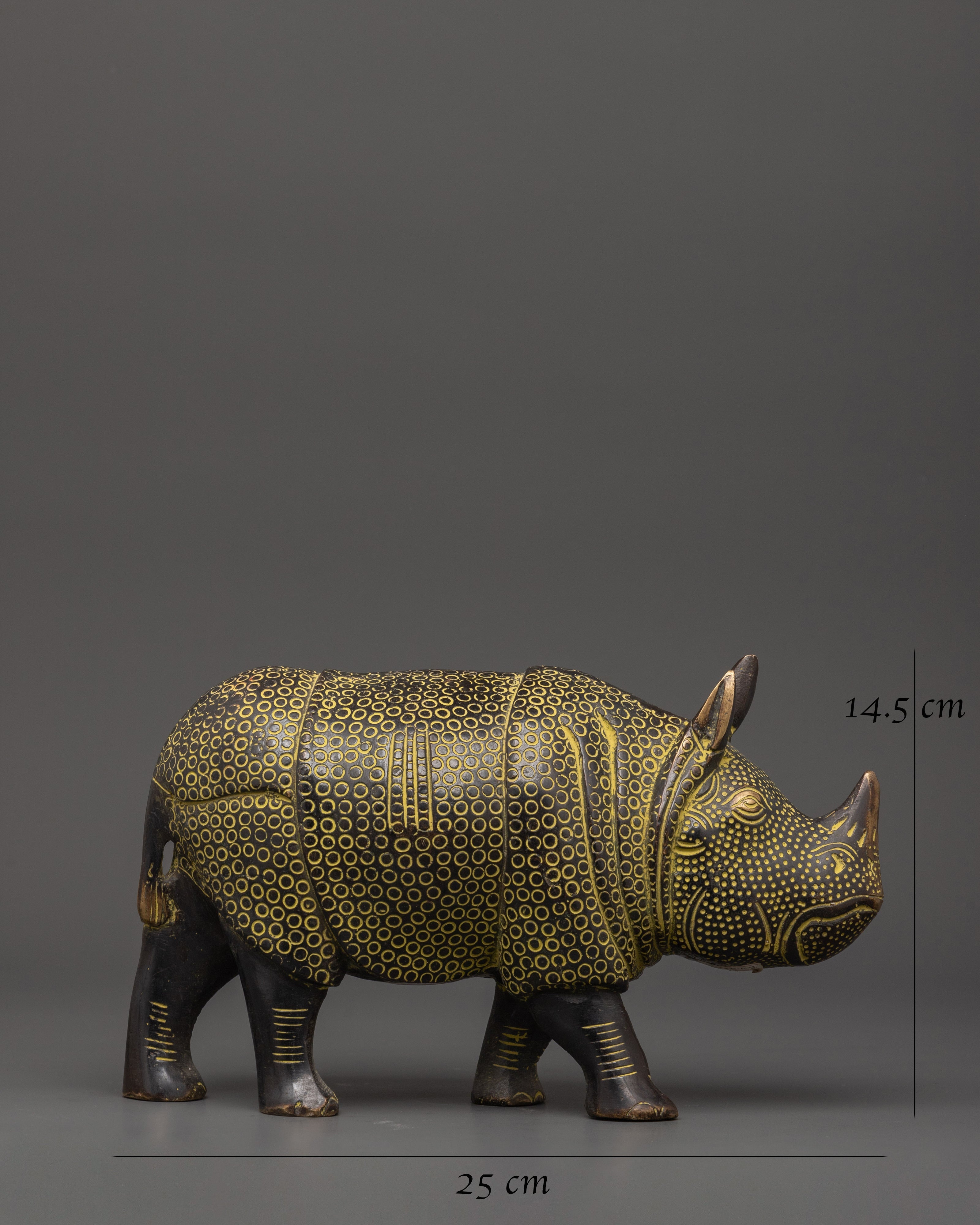 Handcrafted Brass Rhino Statue | Ideal for Wildlife Lovers