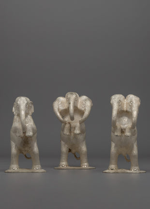 Decorative Elephant Trio Statue Set 