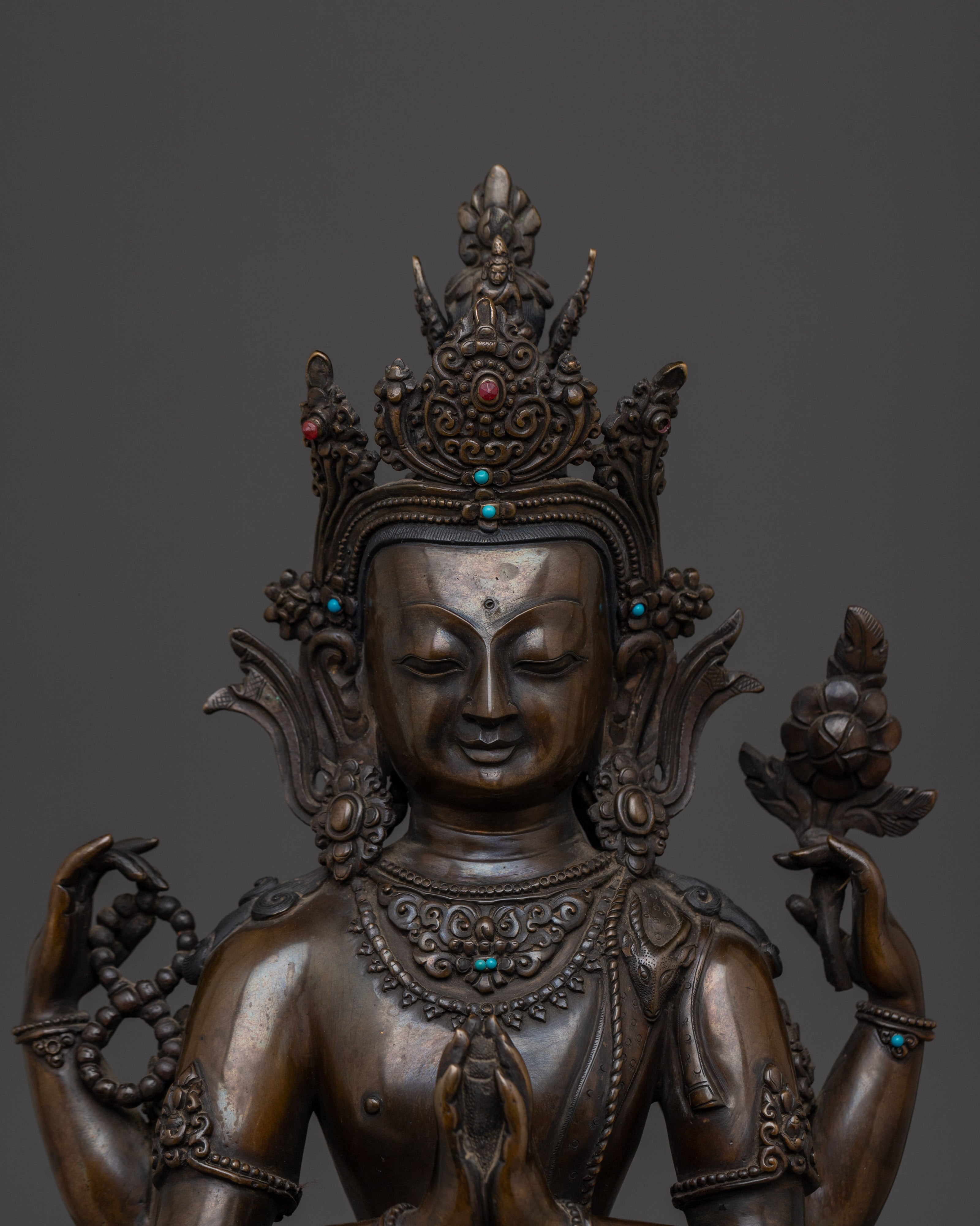 Spiritual Chenrezig Statue | Tibetan Icon of Compassionate Wisdom