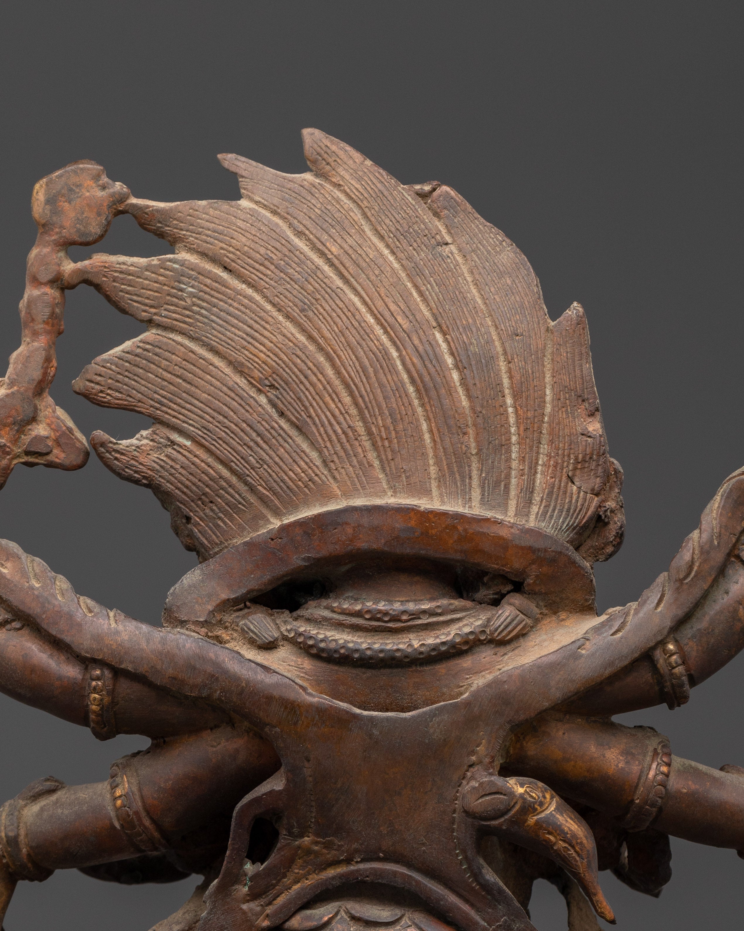 Handmade Six-Armed Mahakala Statue | Copper Body Statue