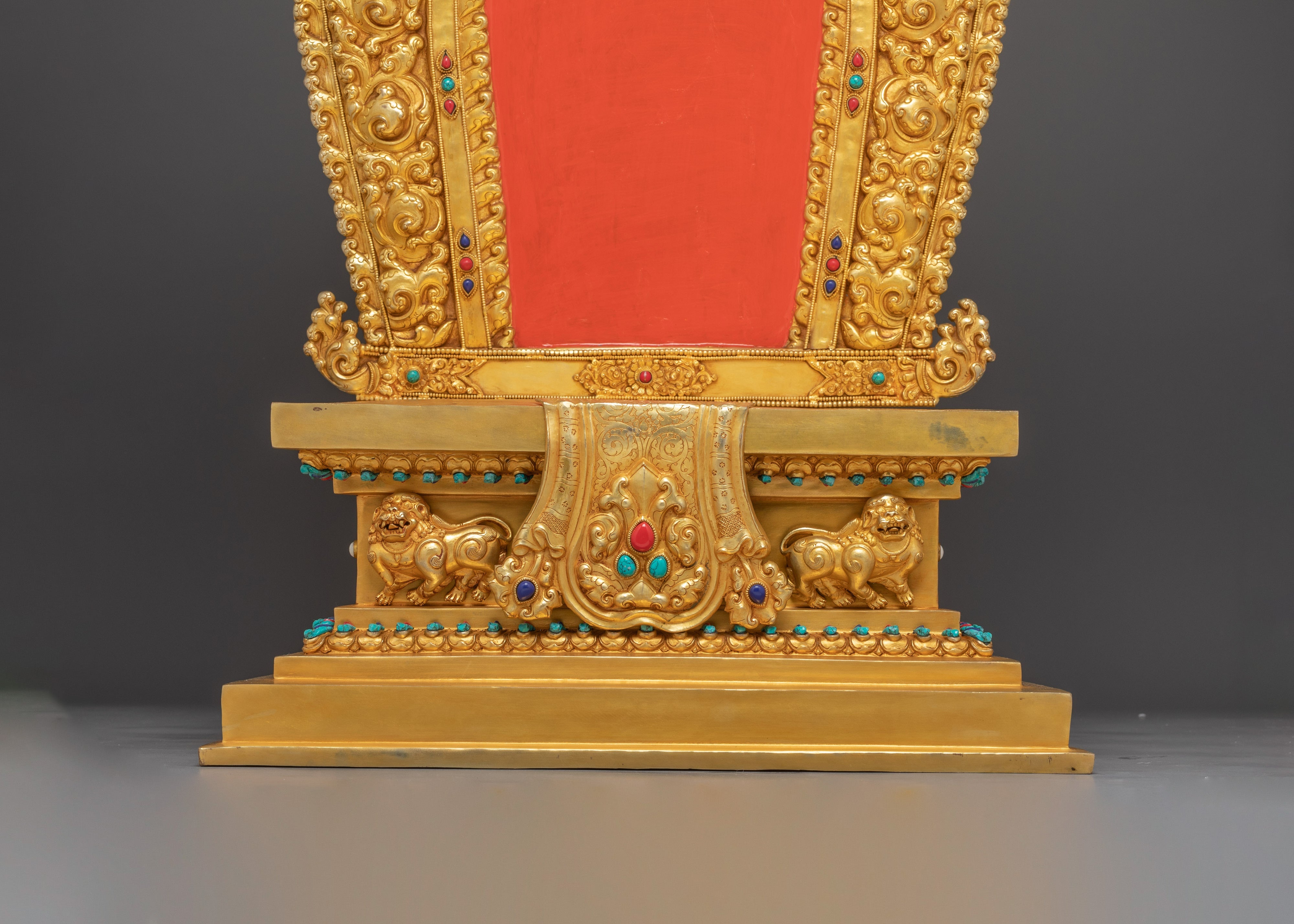 Hand-Carved Buddhist Throne | Gold Plated Throne