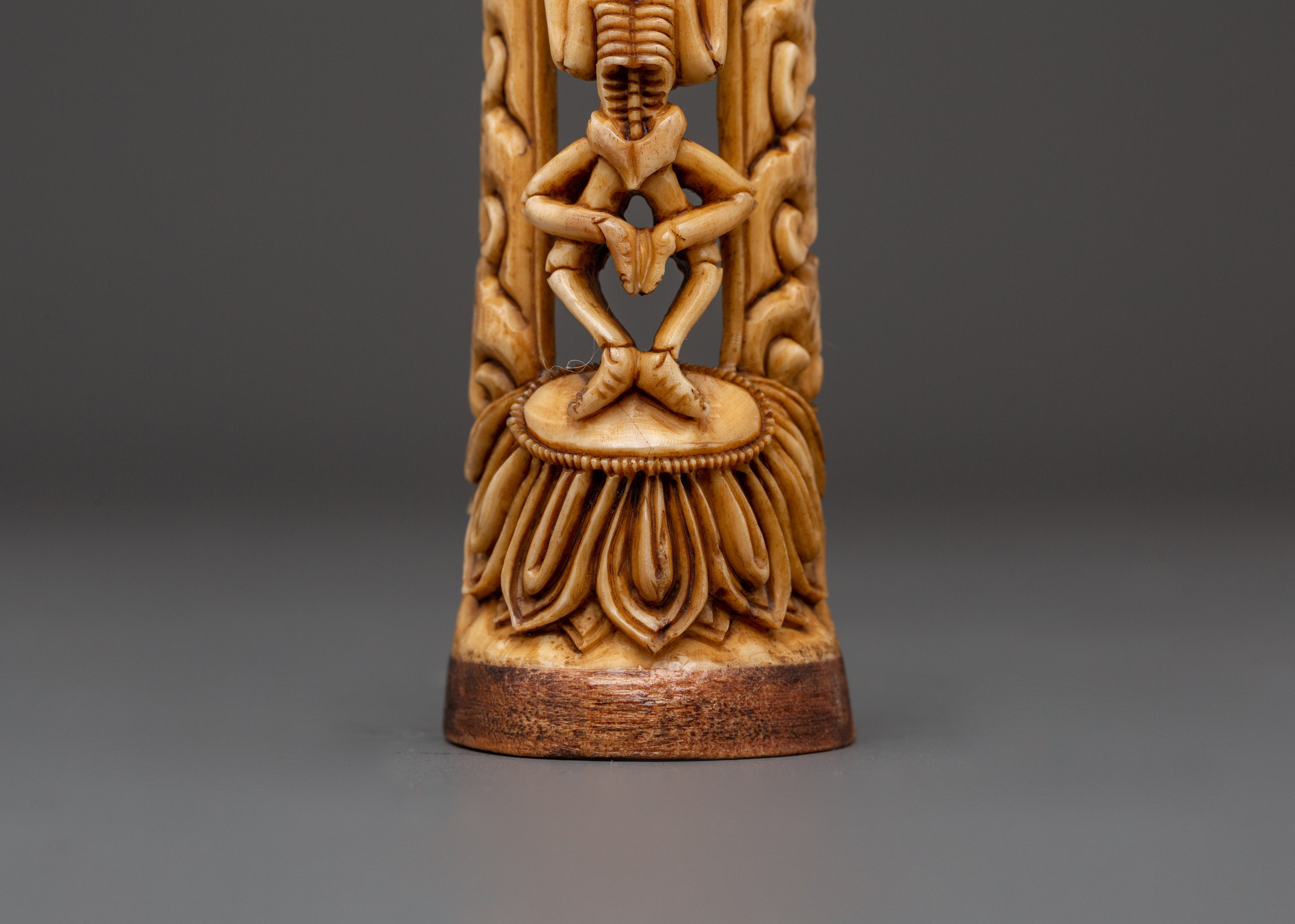 Tibetan Citipati Skeleton Deity Bone Statue | Buddhist Artwork for Altar Decor