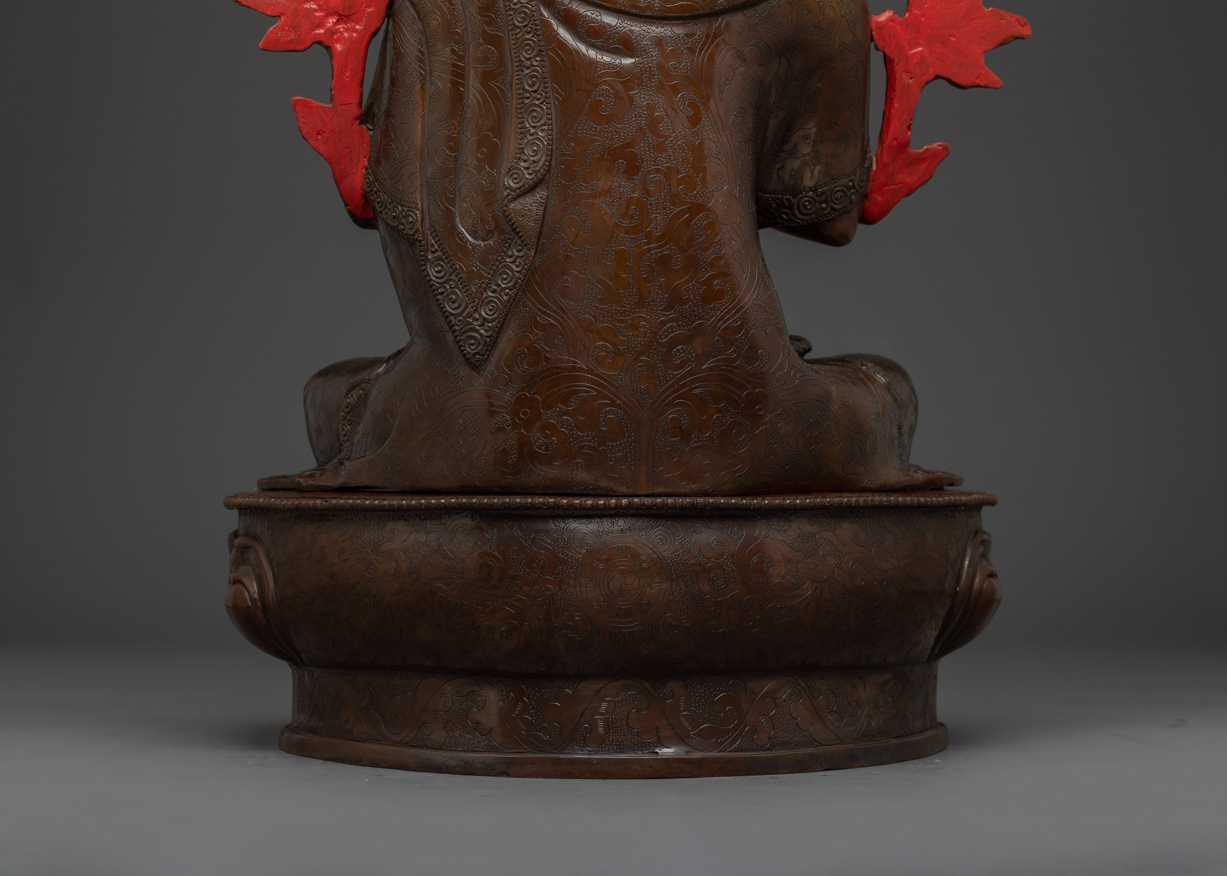 Oxidized Tsongkhapa Set Statue | Himalayan Handcrafted Sculpture