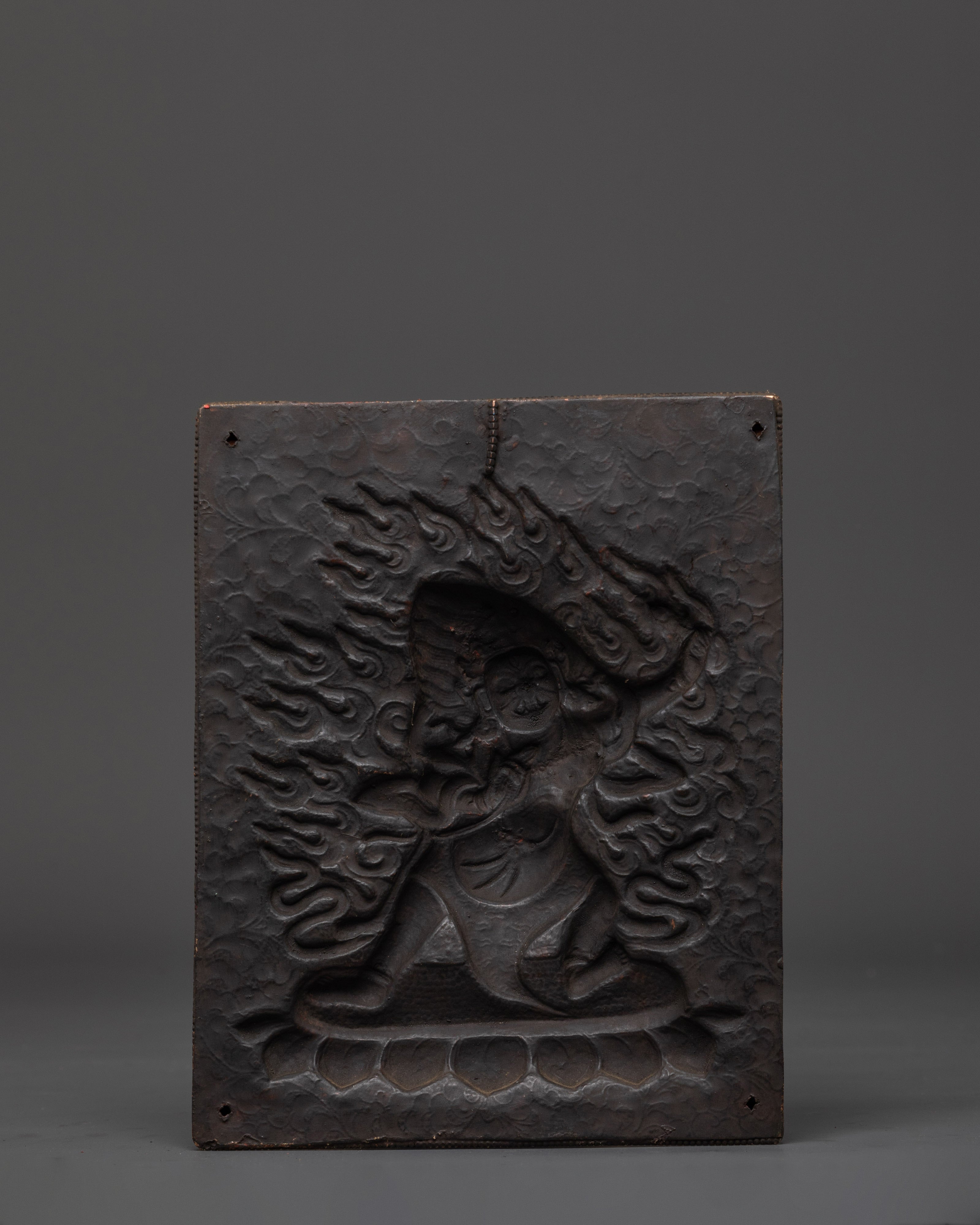 Handcrafted Spiritual Wall Hanging | Brass Vajrapani Fierce Deity Art