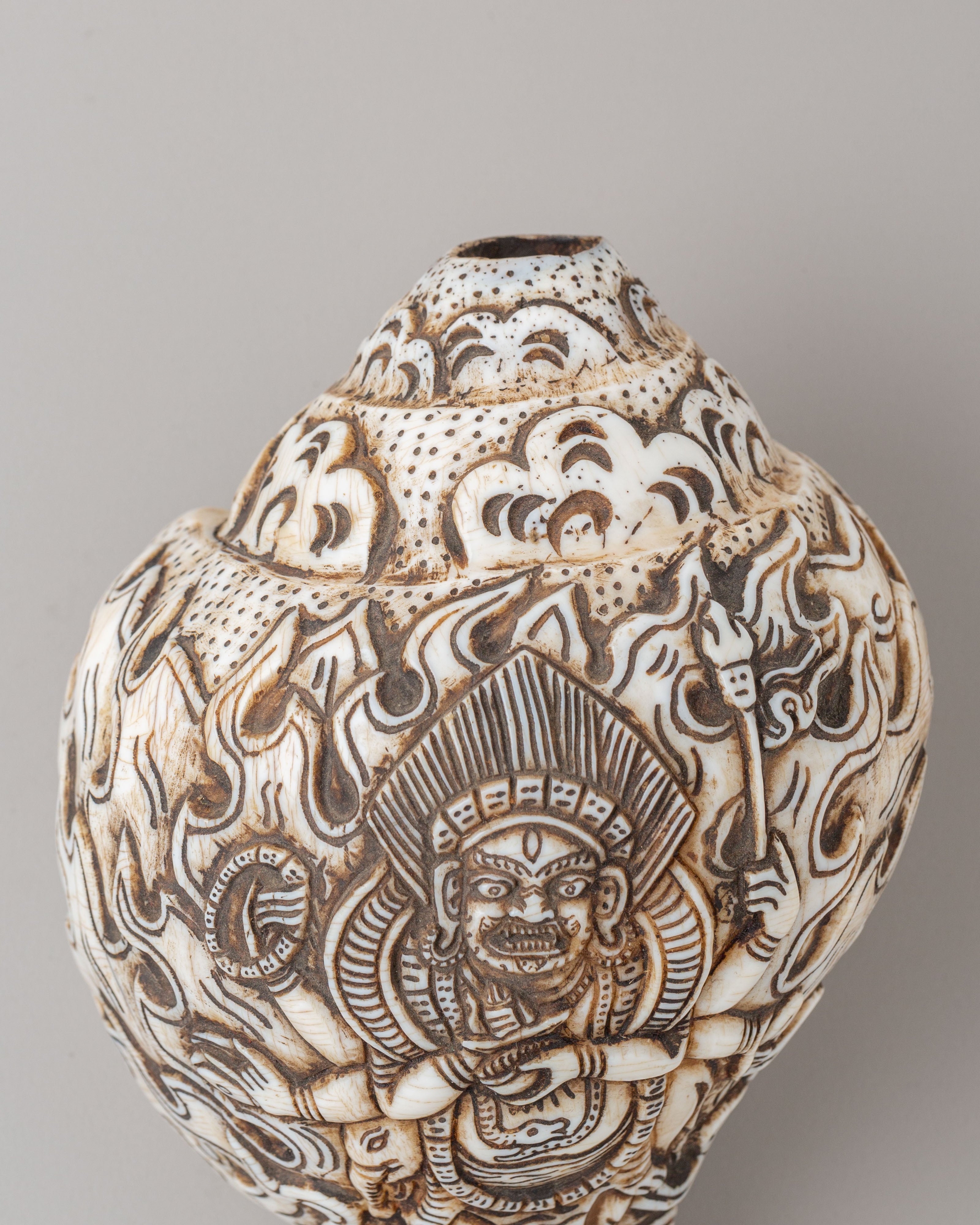 Mahakala Ritual Conch | Sacred Buddhist Ritual Shell