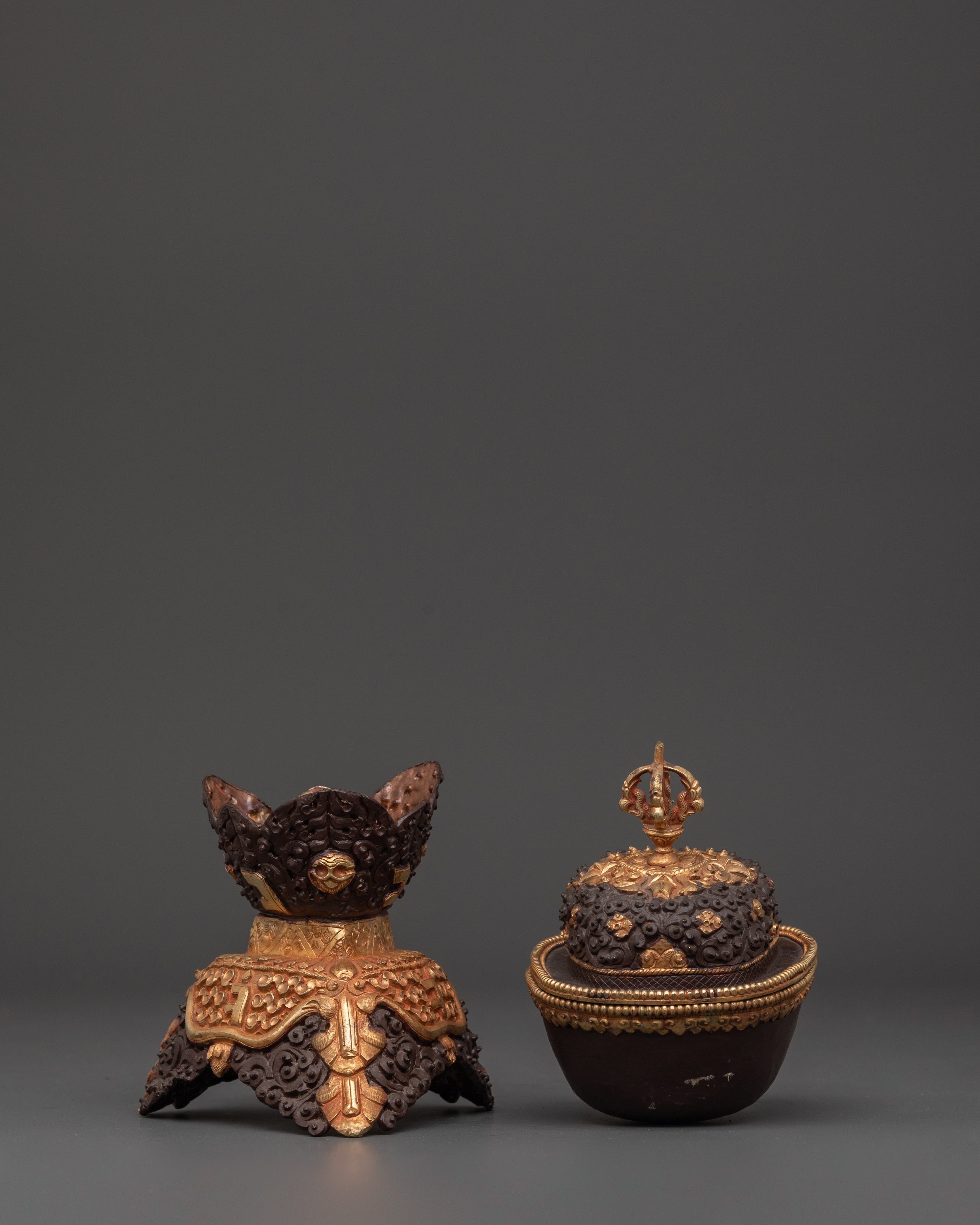 Copper Kapala Offering Set | For Tantric Ceremonies & Tibetan Buddhist Offerings