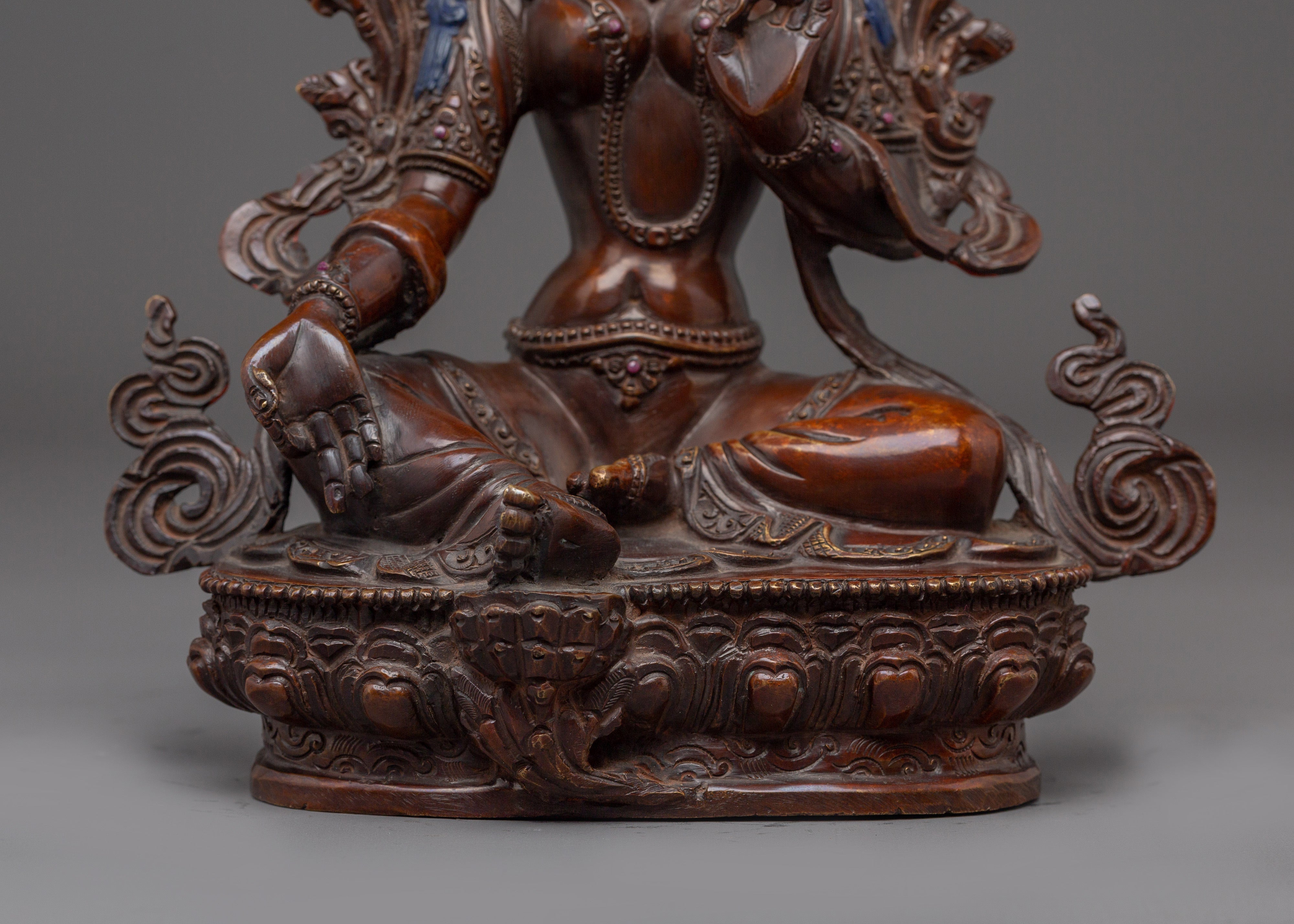 Tibetan Buddhist Deity Green Tara Statue | Goddess of Compassion and Protection