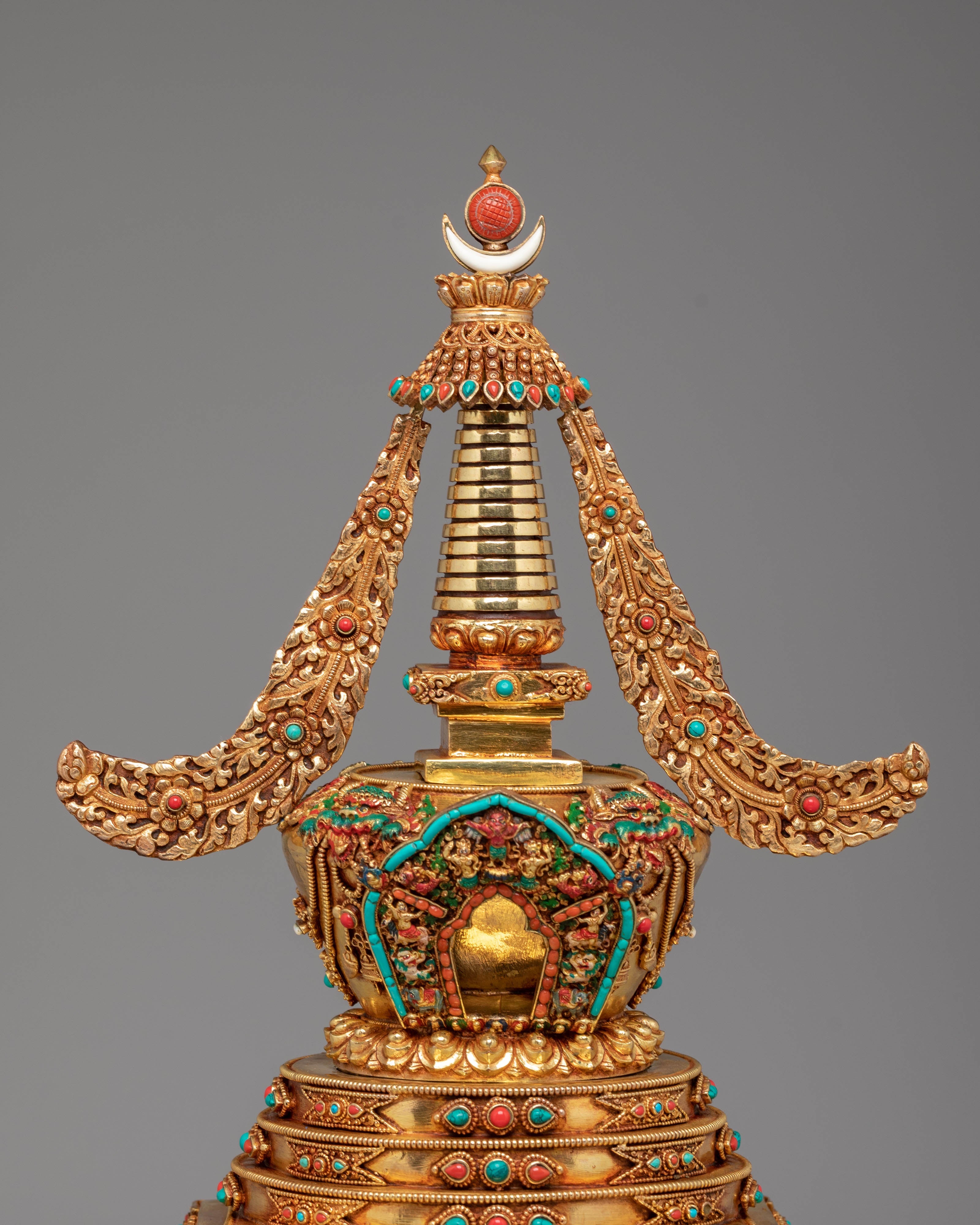 Handcrafted Tibetan Stupa for Ceremonies | Symbol of Enlightenment