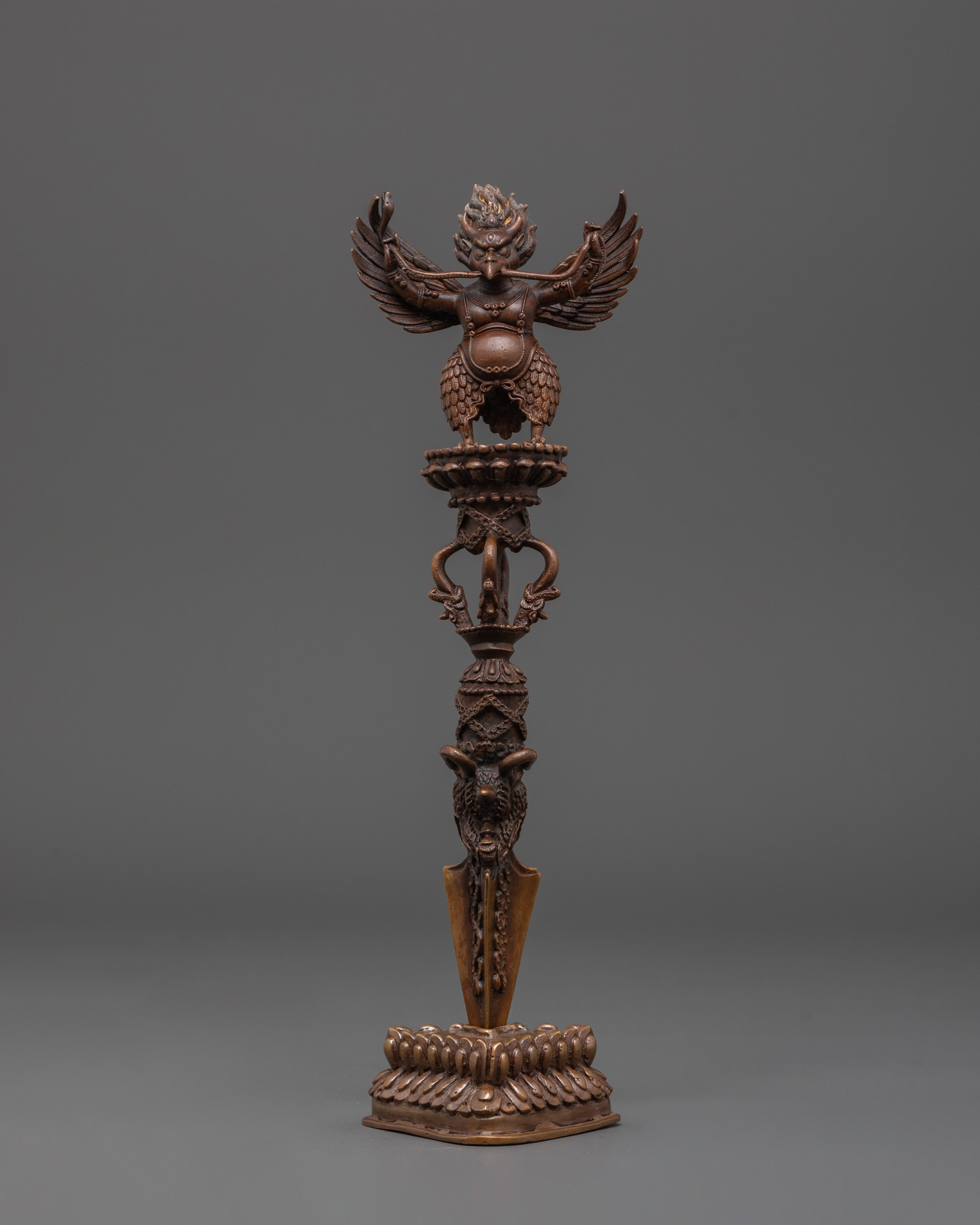Garoda Digital Ritual Handmade Tibetan Garuda Phurba | Oxidized Copper Ritual Dagger