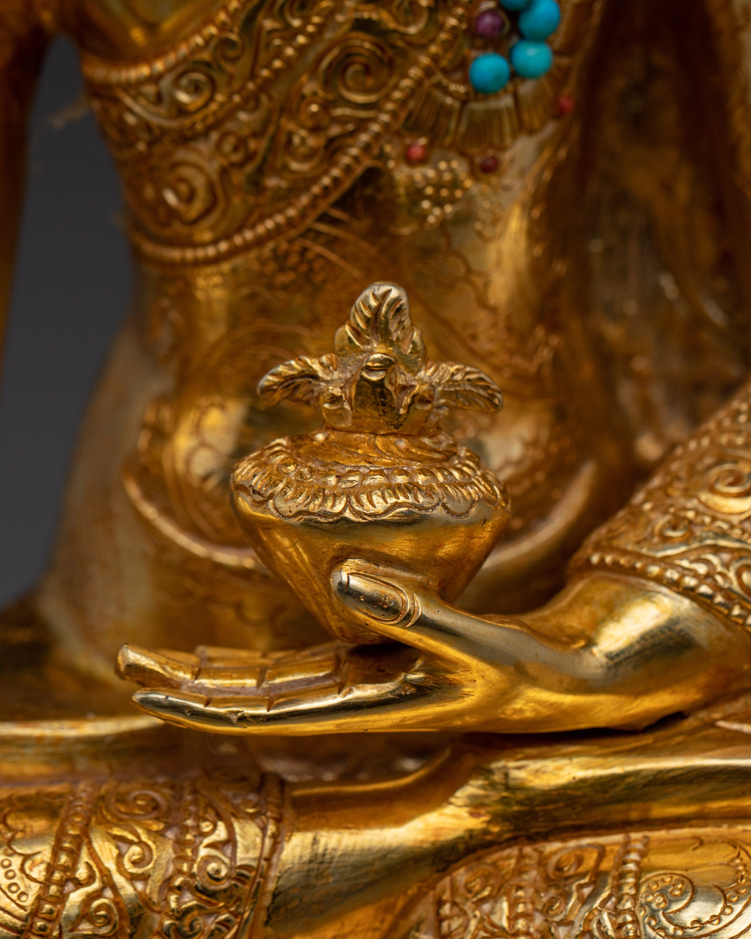 Medicine Buddha Healing Copper Statue | Bhaiṣajyaguru Himalayan Artwork
