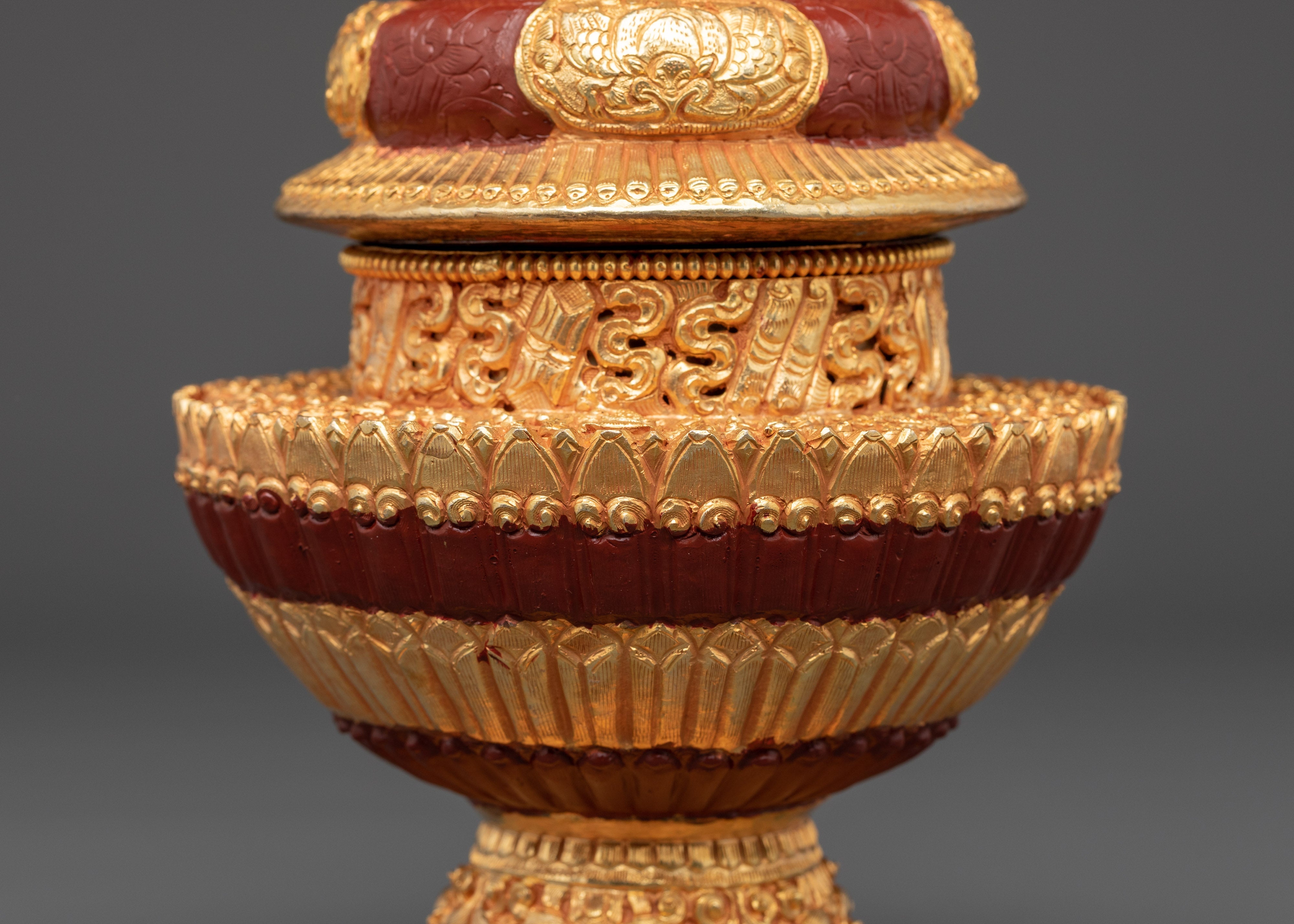 Handmade Tibetan Rice Offering Pot | Buddhist Ritual Vessel