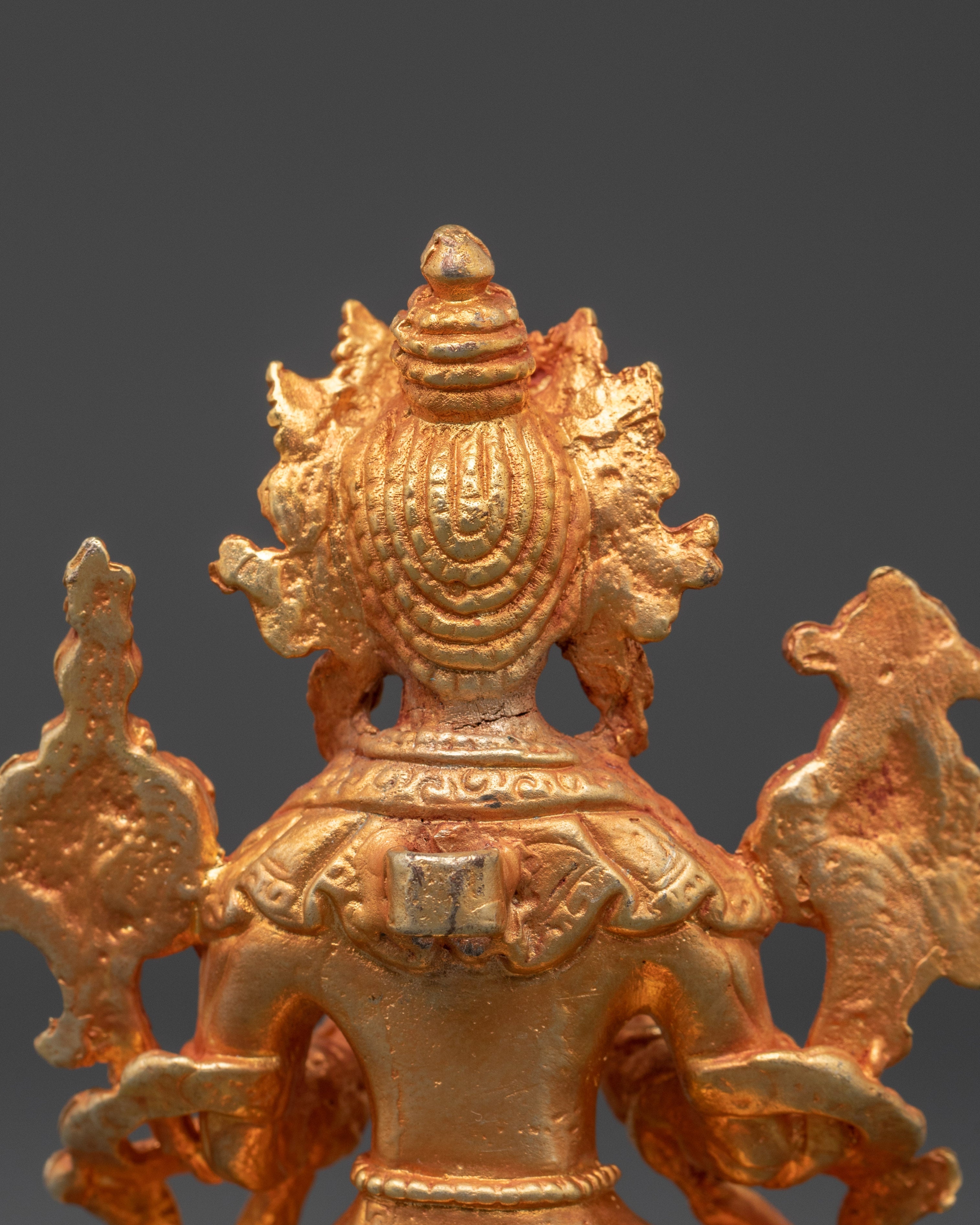 Handcrafted Maitreya Buddha Deity Sculpture | Gold Plated Copper Buddha Figurine
