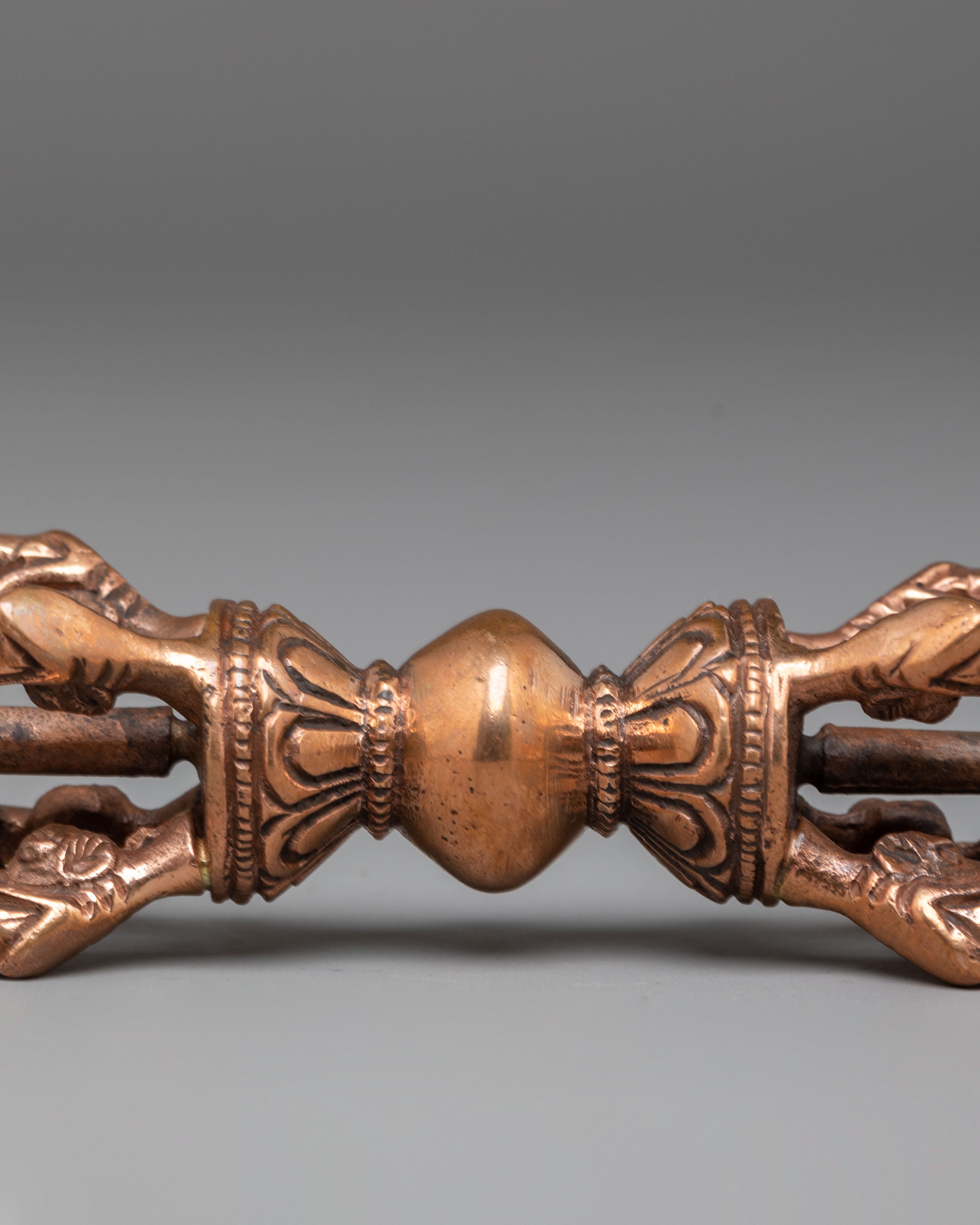 Tibetan Vajra for Ritual Use | Handcrafted Copper Dorje for Meditation