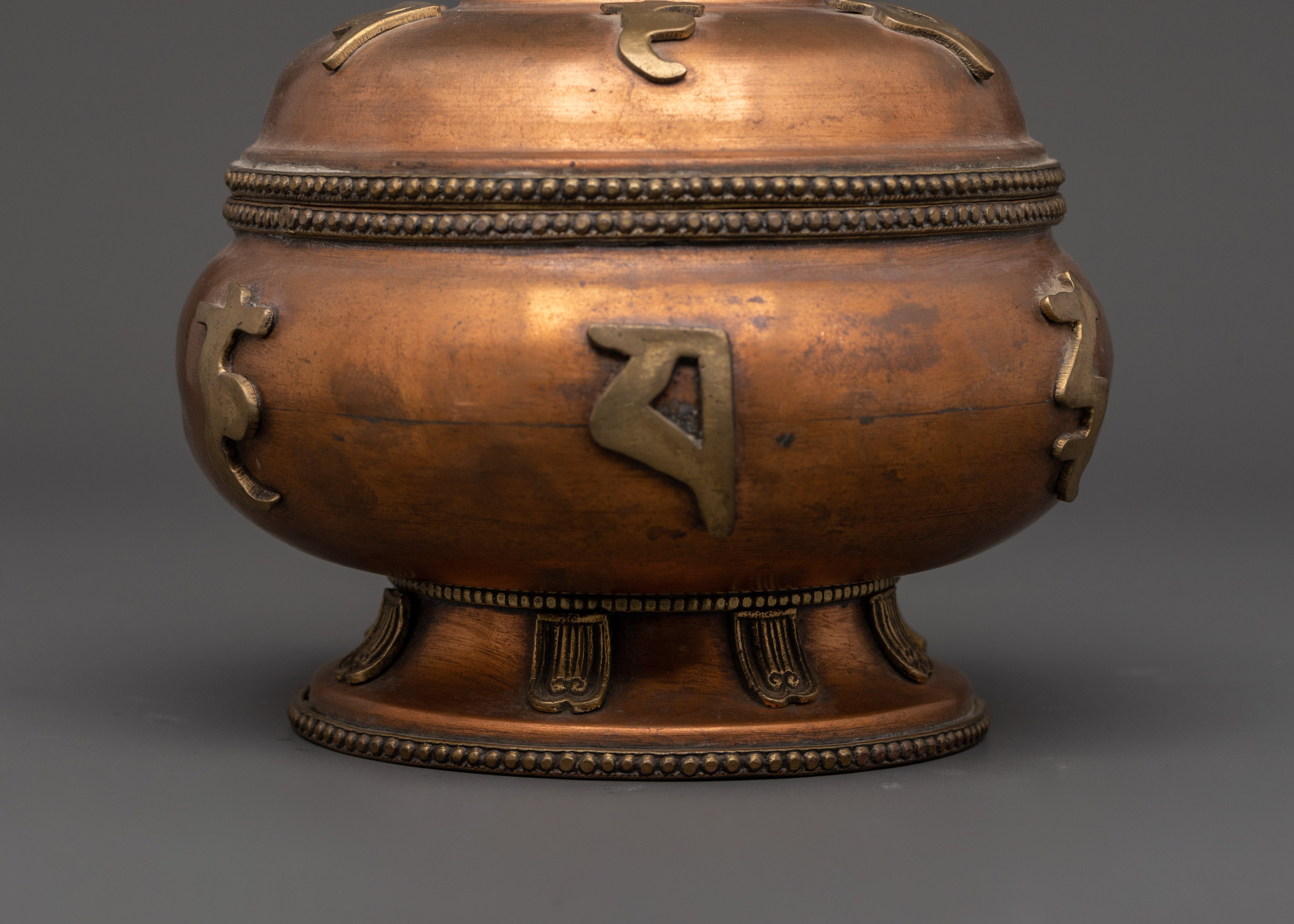 Traditional Religious Rice Pot | Brass Decor for Prayer and Offerings