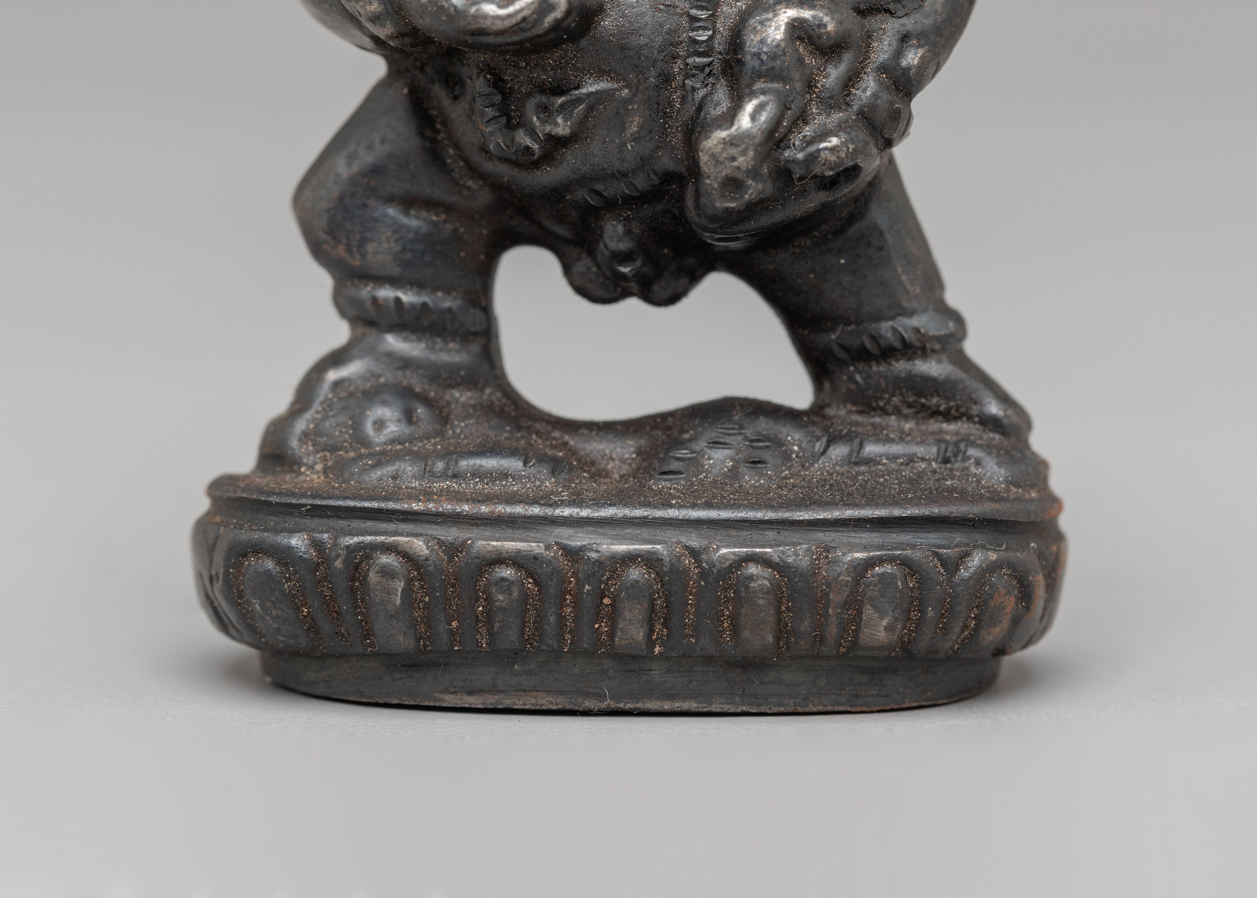 Black Dzambhala Wealth Protector Statue | Handcrafted Iron Sculpture