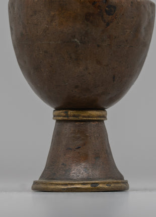 Handcrafted Tibetan Inkpot | Copper Body & Silver Lining for Sacred Writing and Rituals