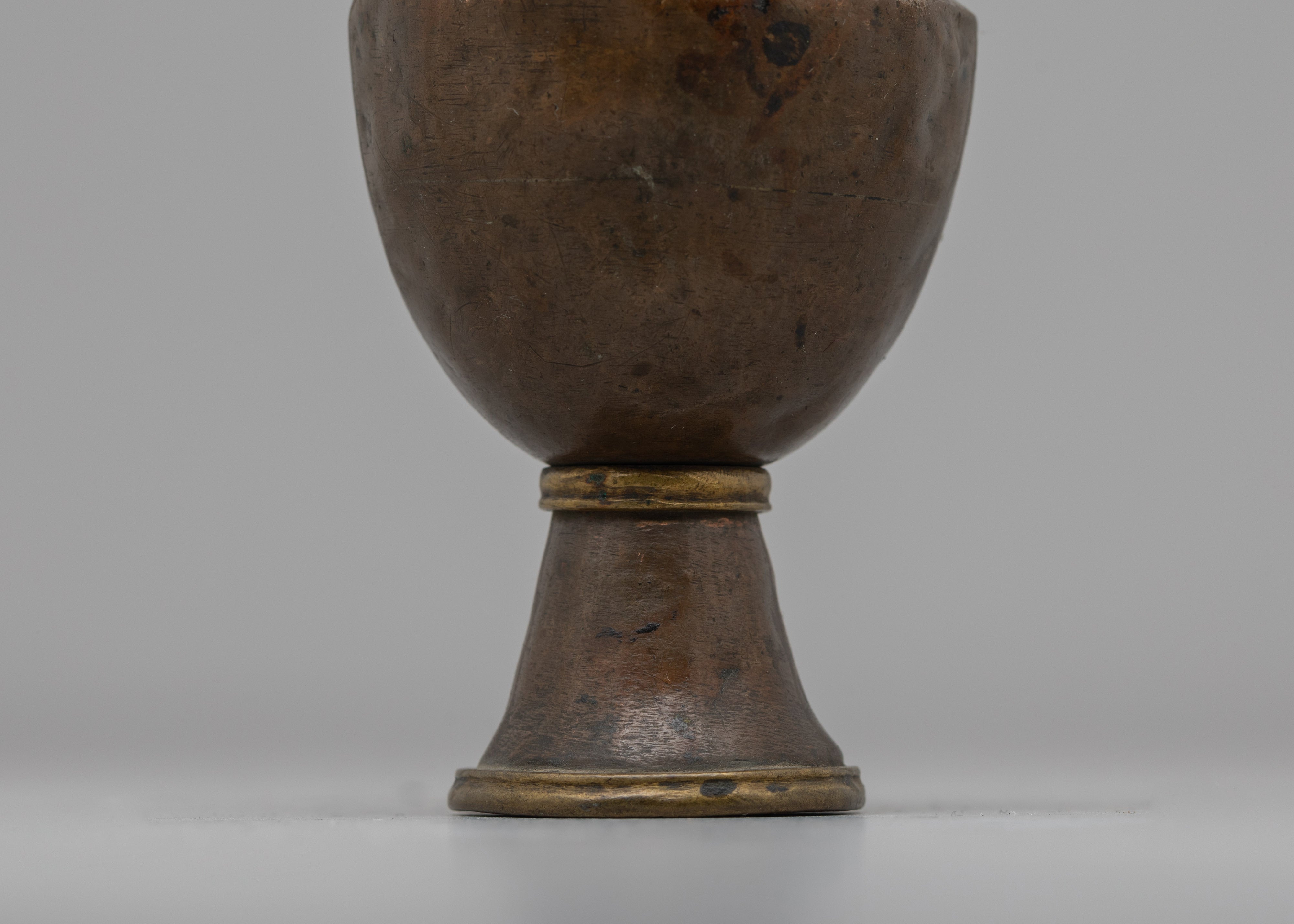 Handcrafted Tibetan Inkpot | Copper Body & Silver Lining for Sacred Writing and Rituals