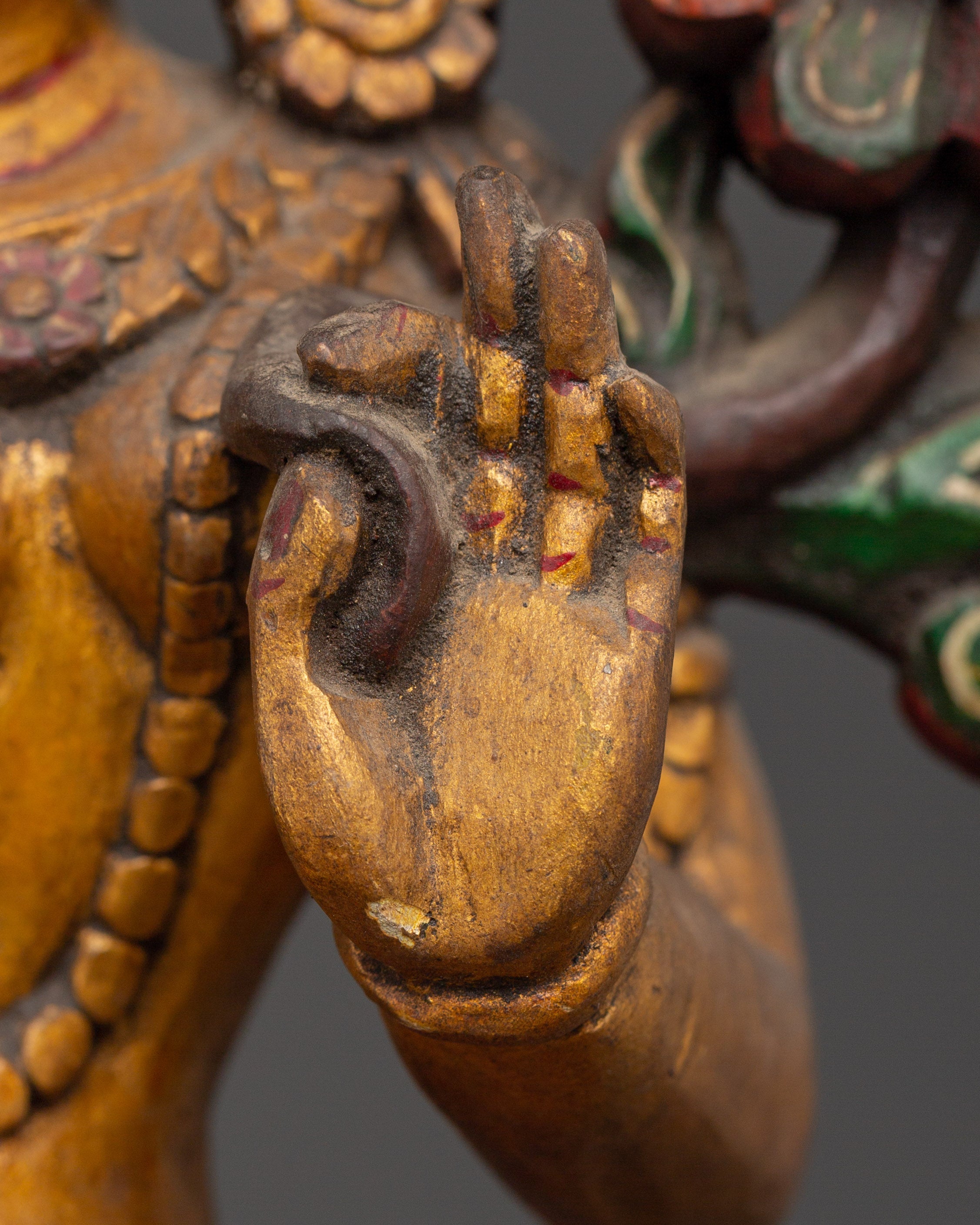 Handcrafted Tibetan Green Tara Statue | Spiritual Buddhist Goddess Figurine