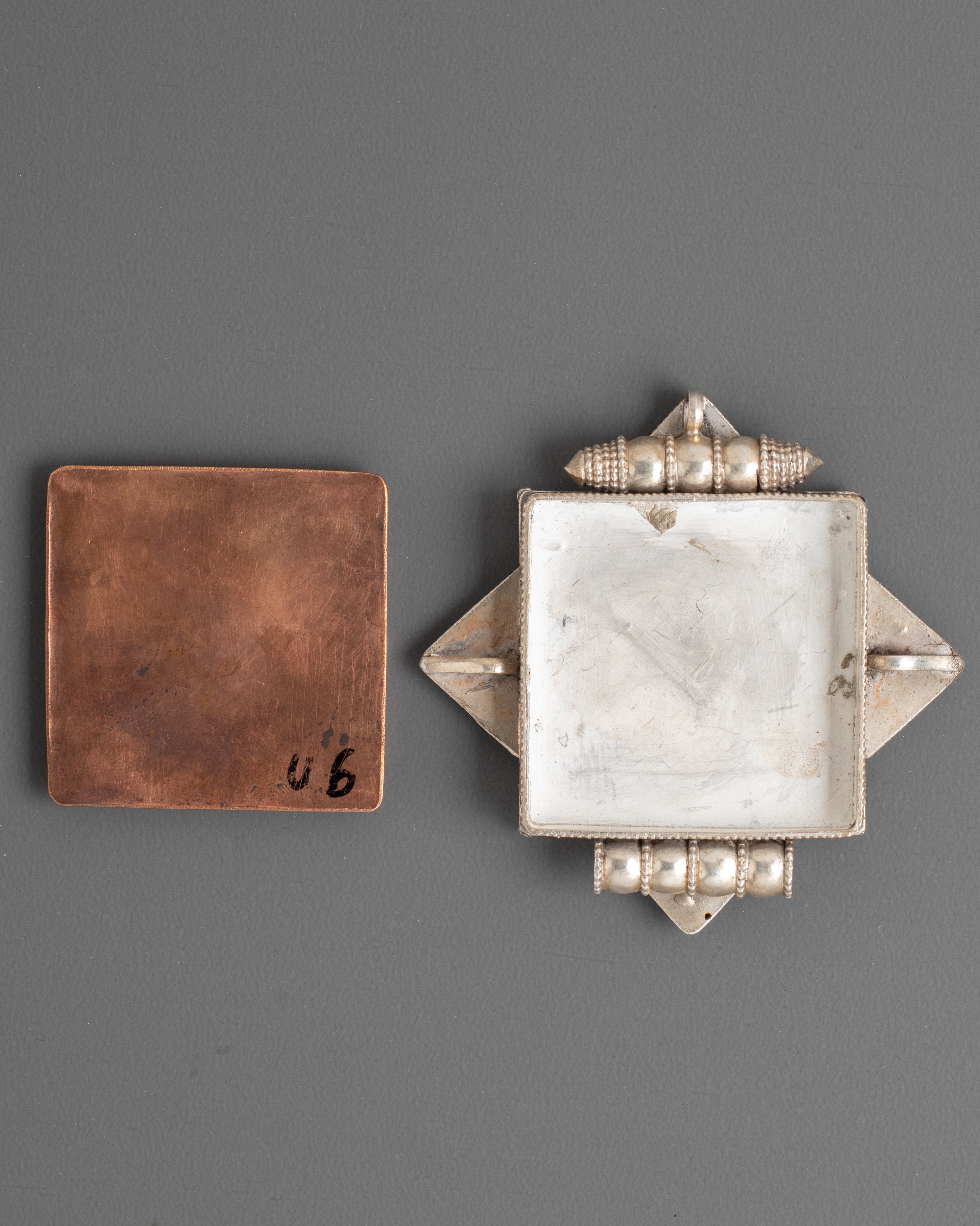 Sacred Ghau Box Locket with Lotus Design | Tibetan Prayer Amulet Pendant