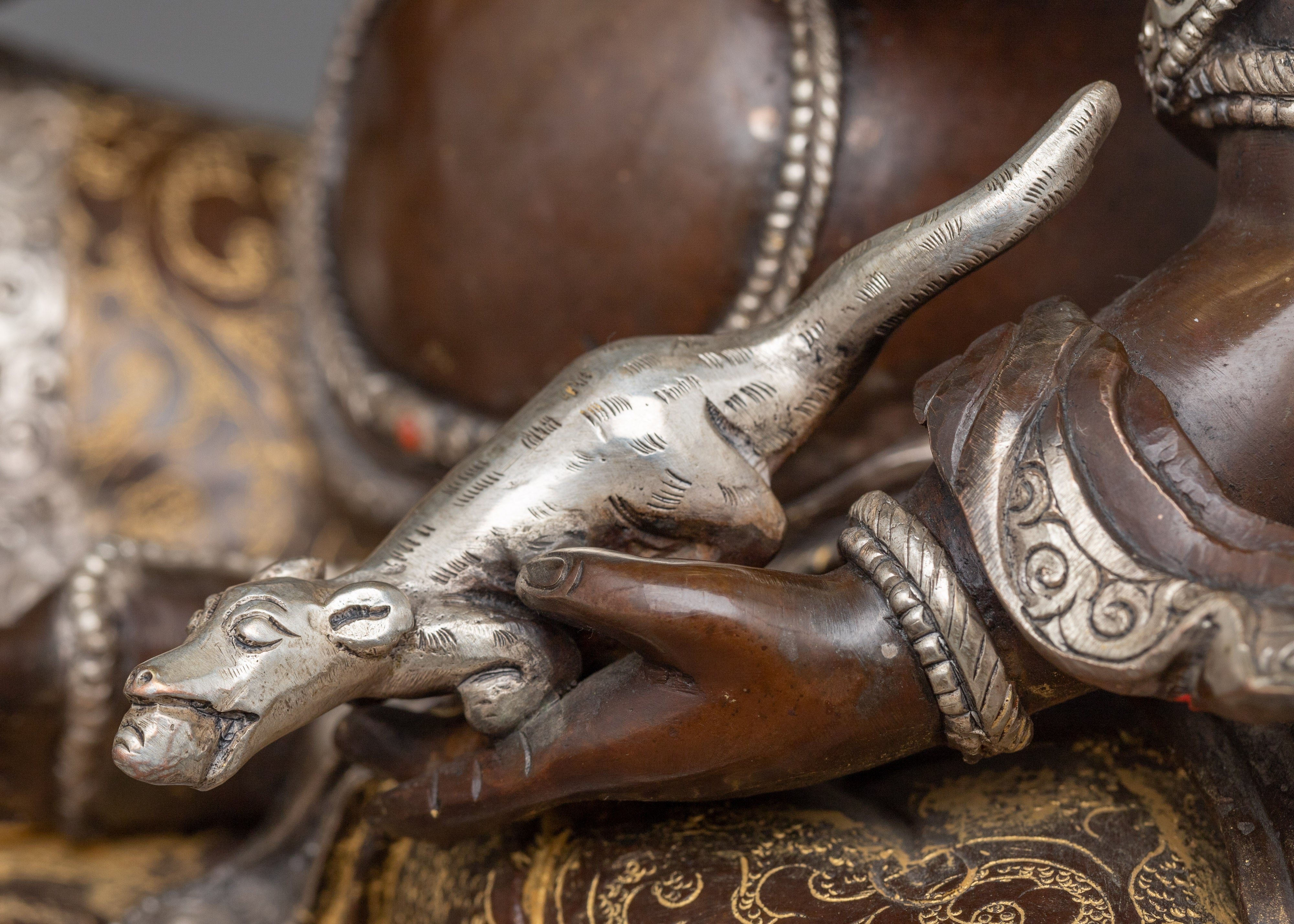 Oxidized Dzambhala Figurine | Embodiment of Prosperity and Fortune