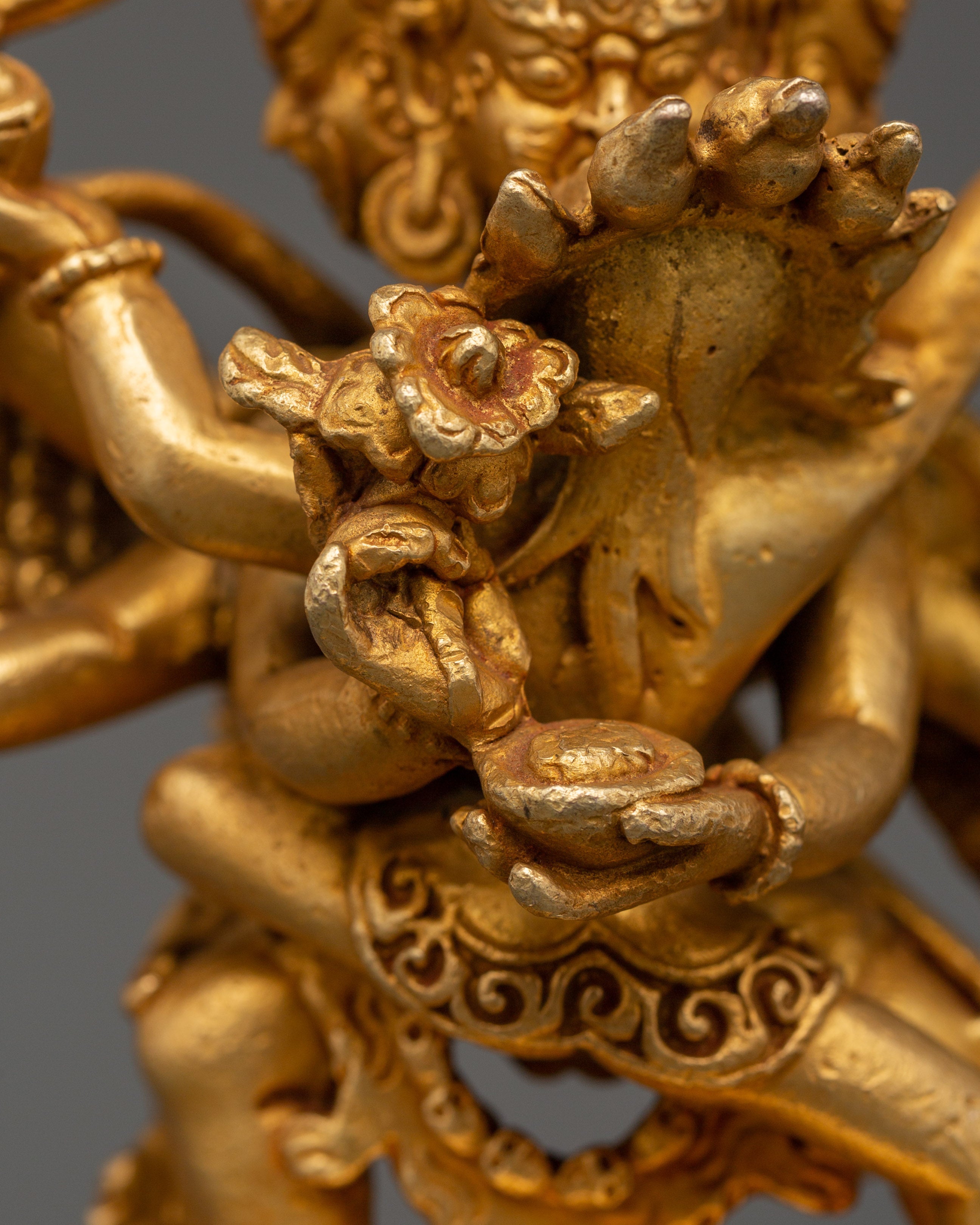 Gold Plated Hayagriva Statue | Copper Tantric Guardian for Protection