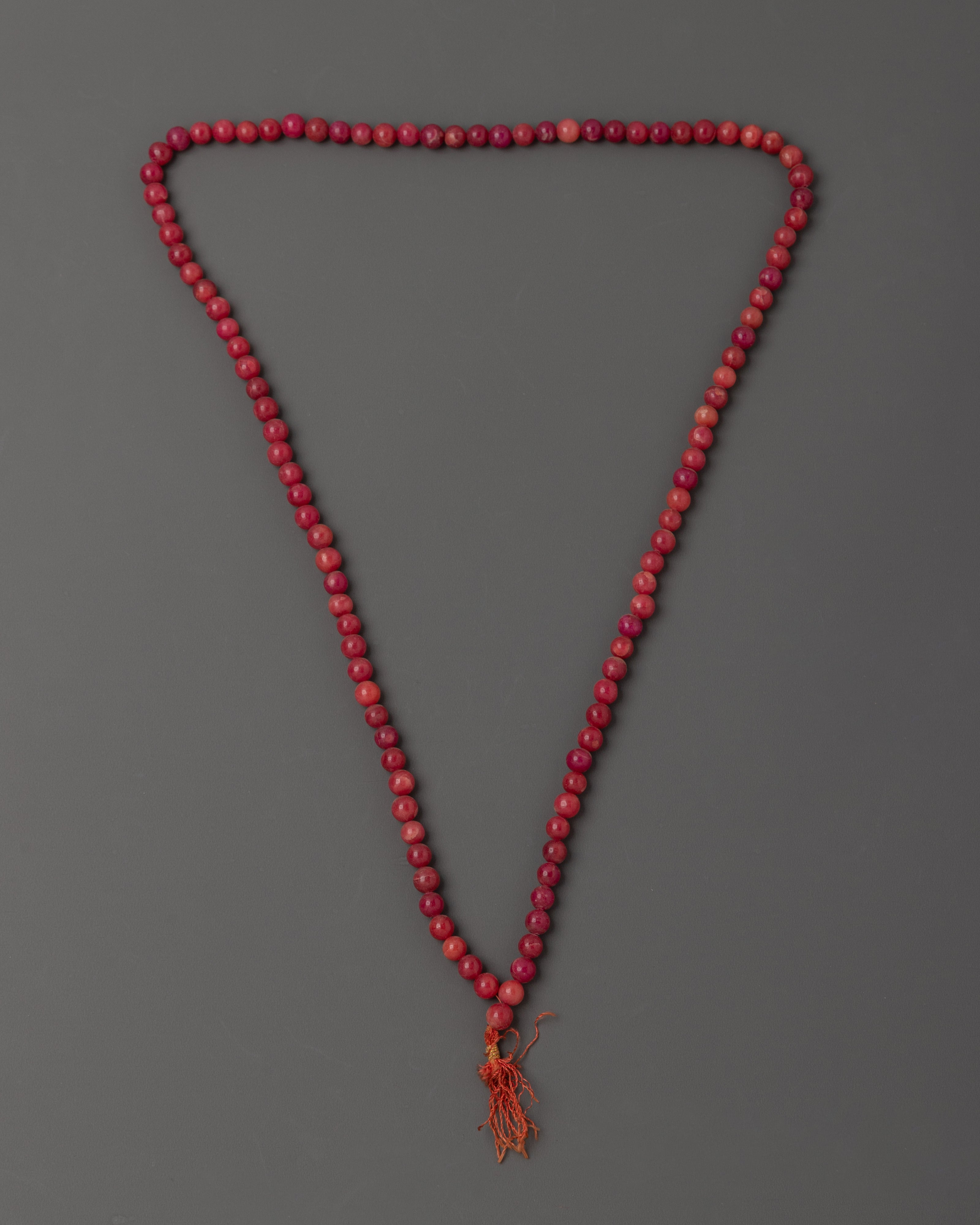 Japa Mala with 9mm Red Beads | Prayer and Meditation Sacred Item